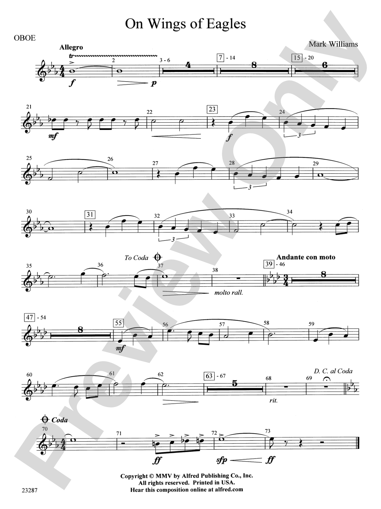 On Wings of Eagles: Oboe