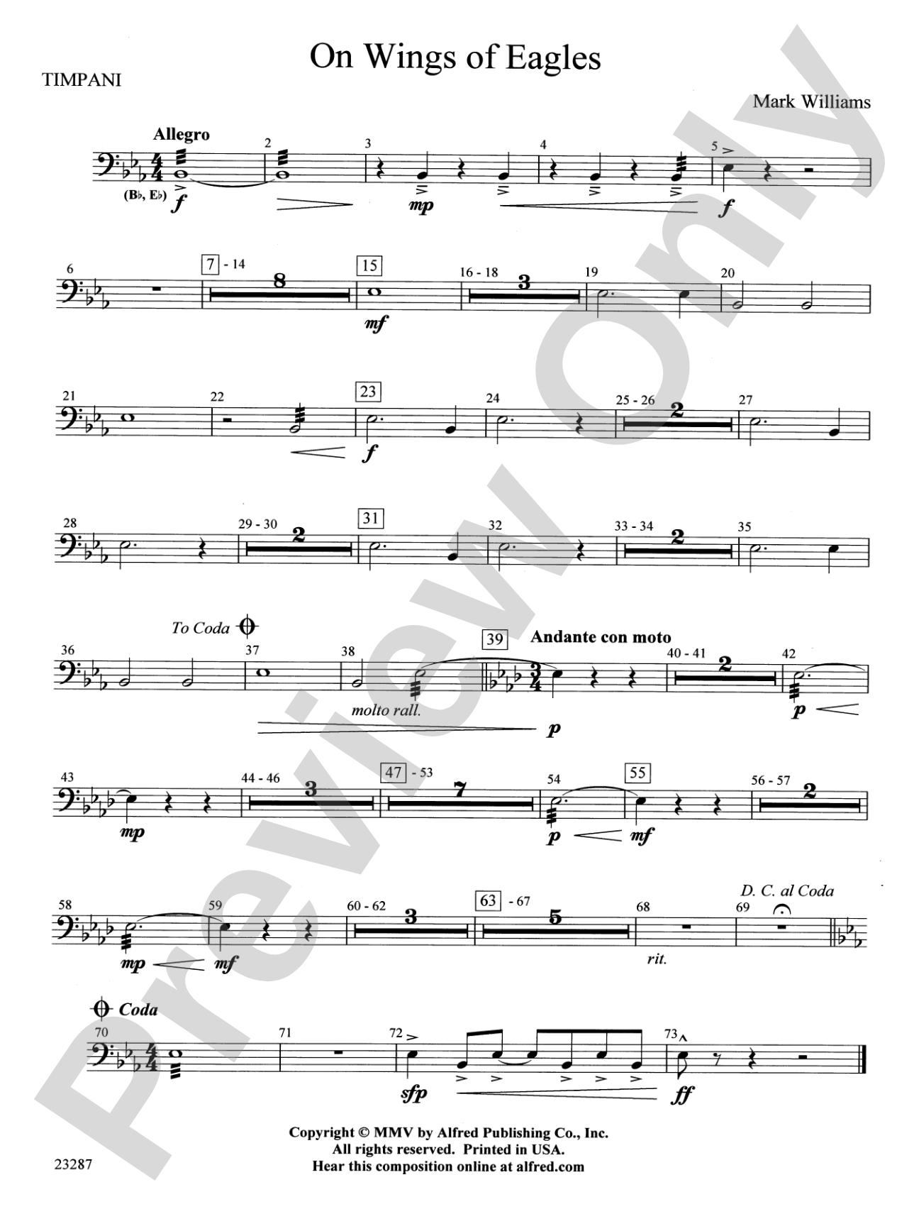 On Wings of Eagles: Timpani
