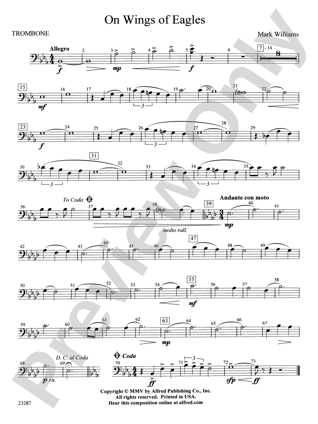 On Wings of Eagles: 1st Trombone