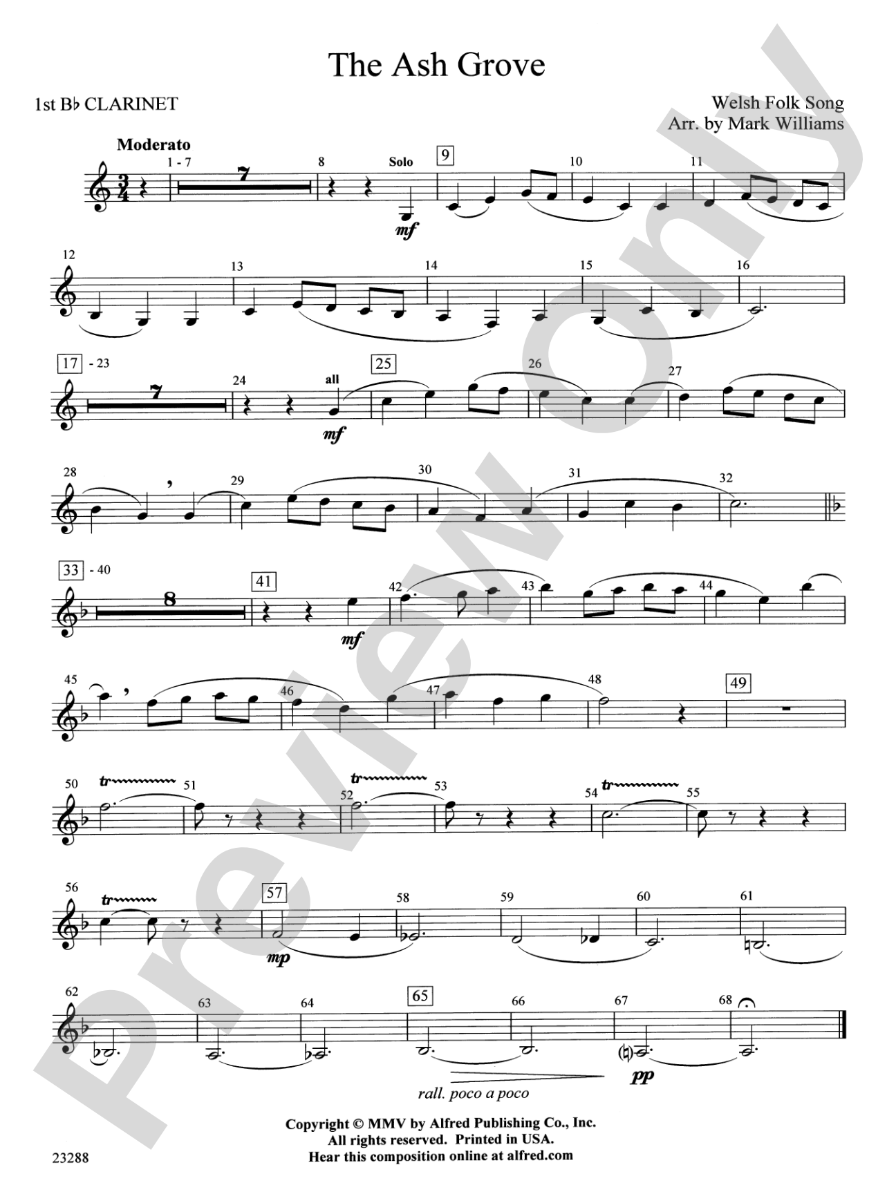 The Ash Grove: 1st B-flat Clarinet