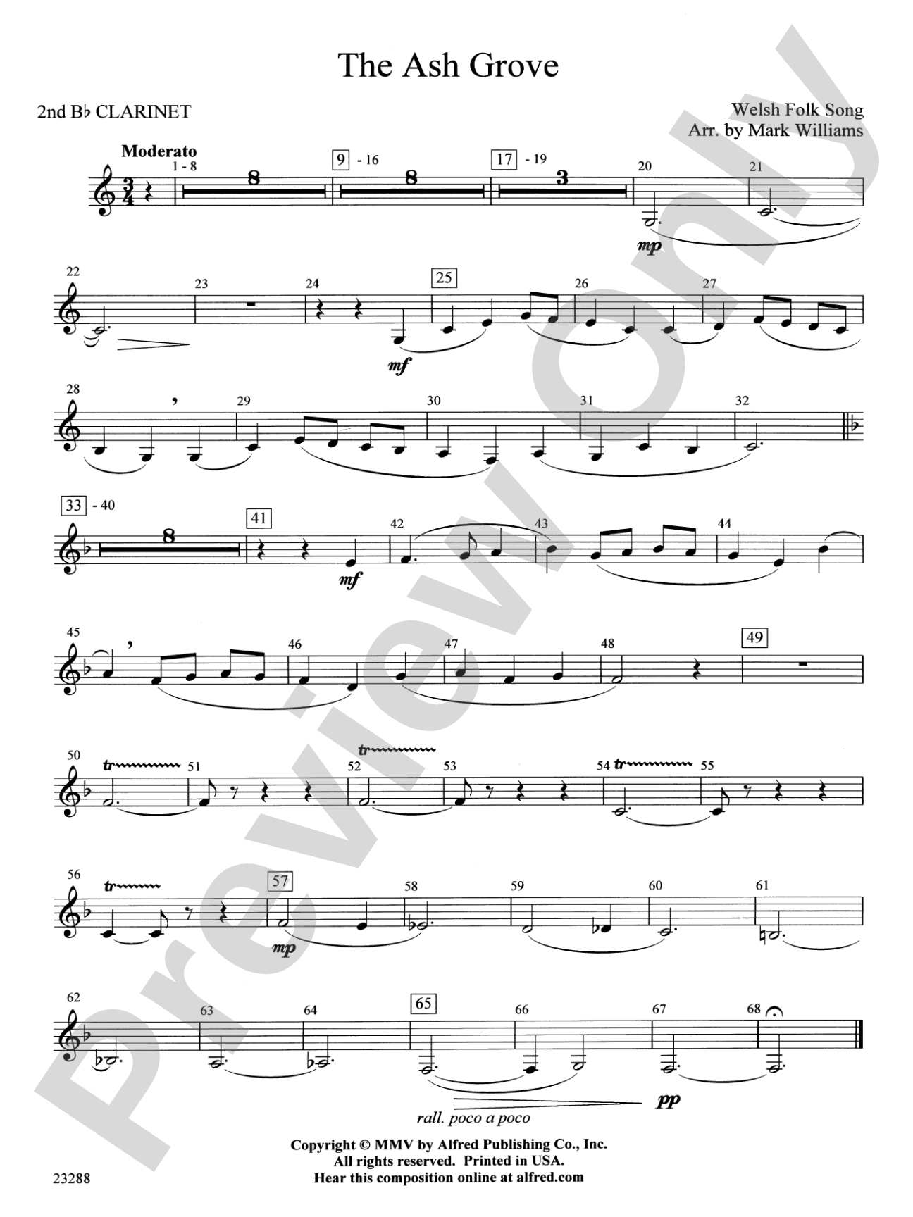 The Ash Grove: 2nd B-flat Clarinet