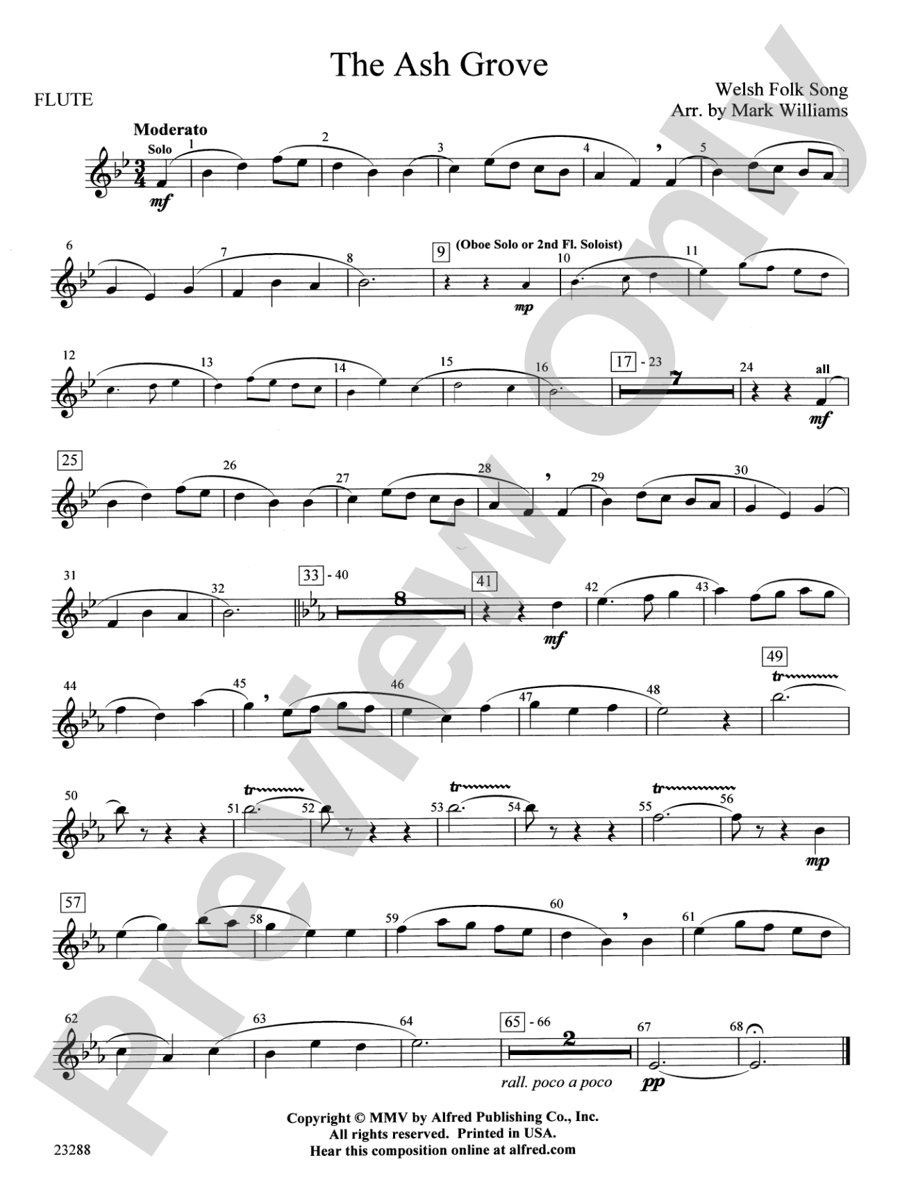 The Ash Grove: Flute