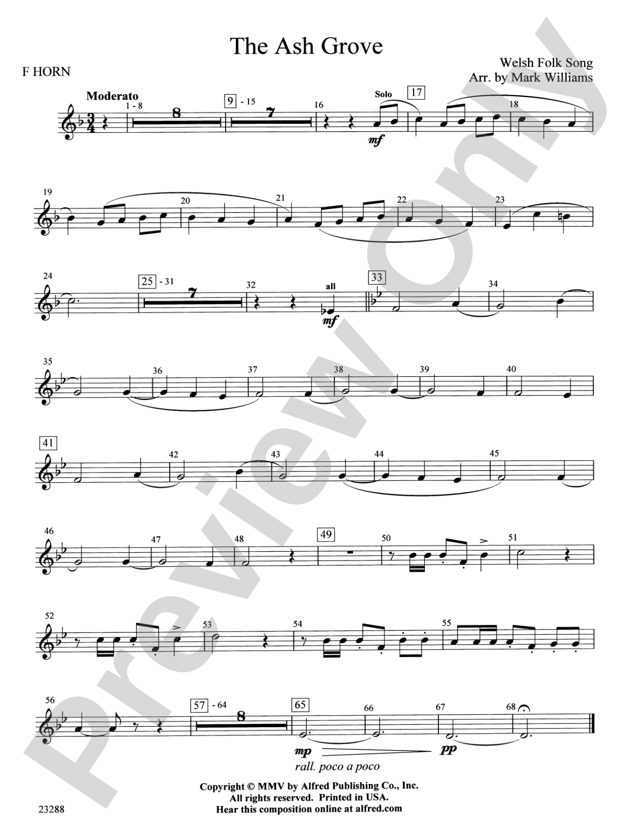 The Ash Grove: 1st F Horn