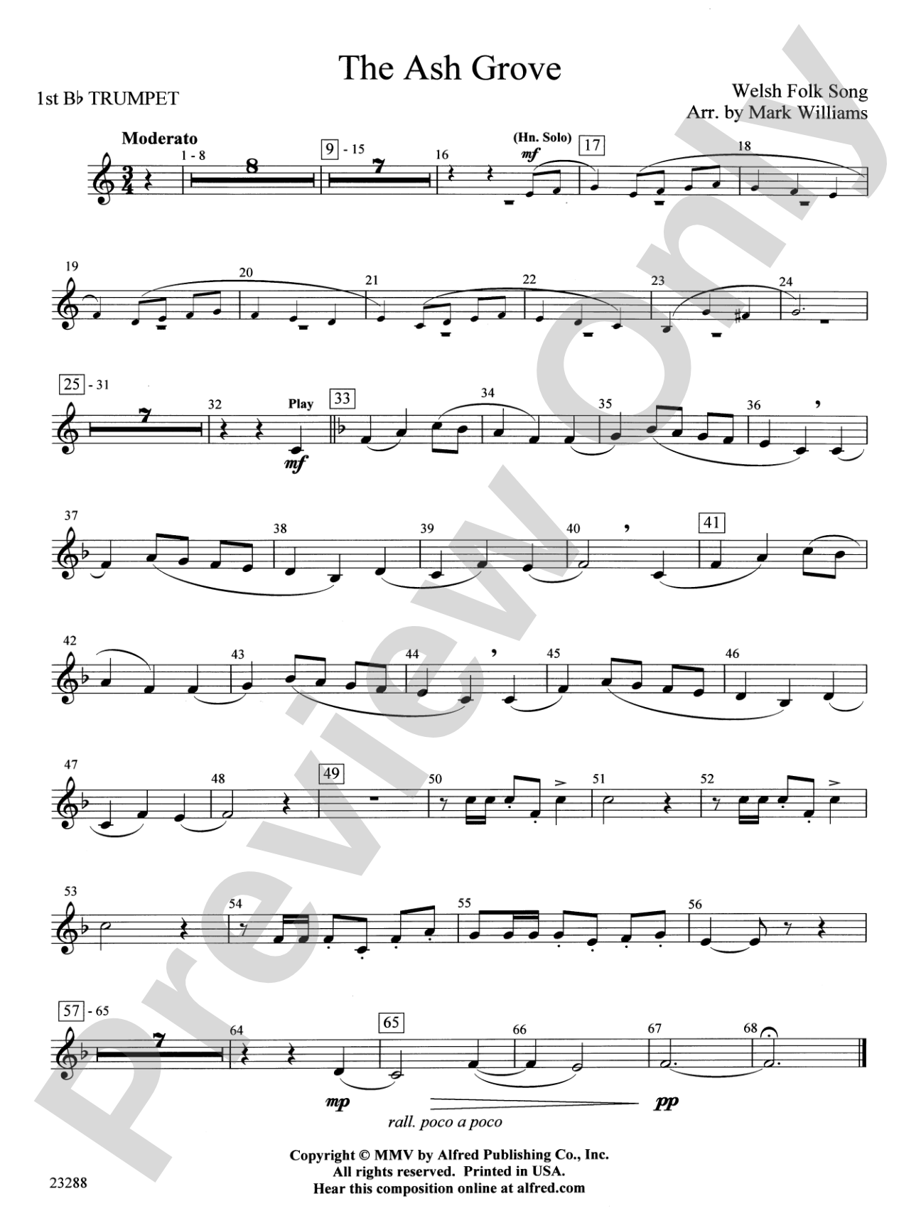 The Ash Grove: 1st B-flat Trumpet