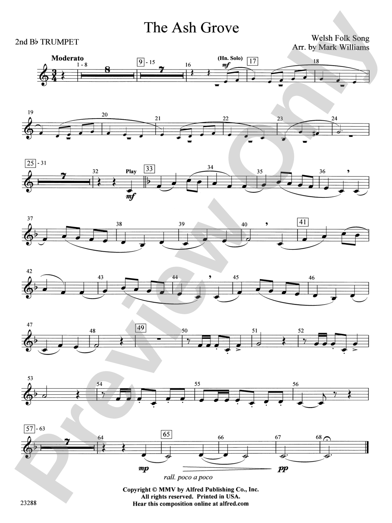 The Ash Grove: 2nd B-flat Trumpet