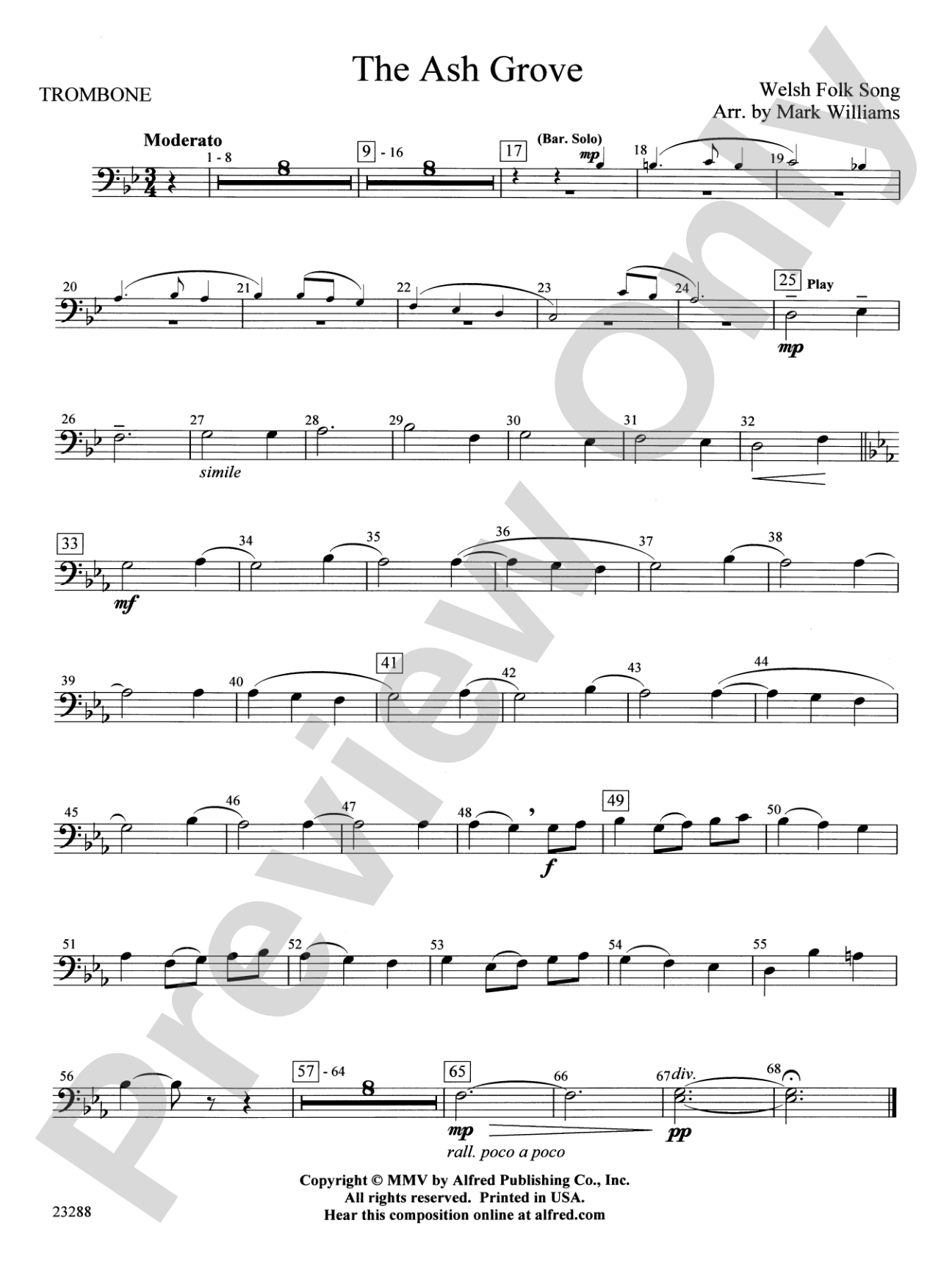 The Ash Grove: 1st Trombone