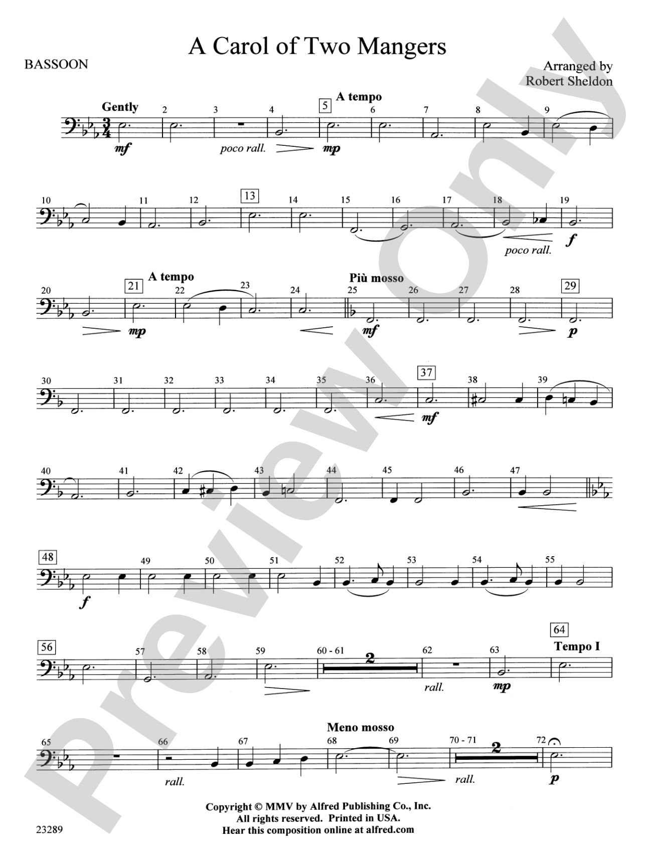 A Carol of Two Mangers: Bassoon
