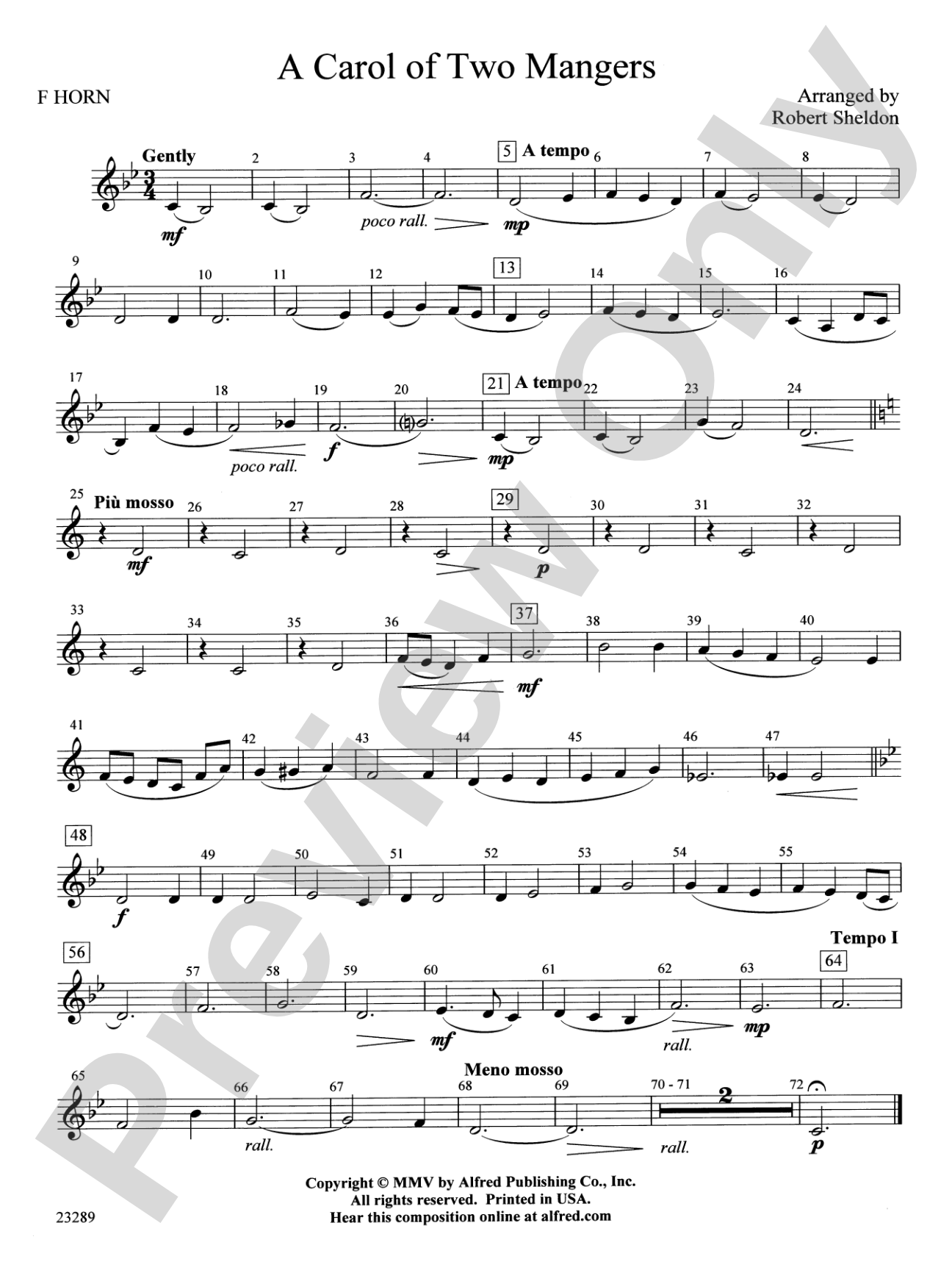 A Carol of Two Mangers: 1st F Horn