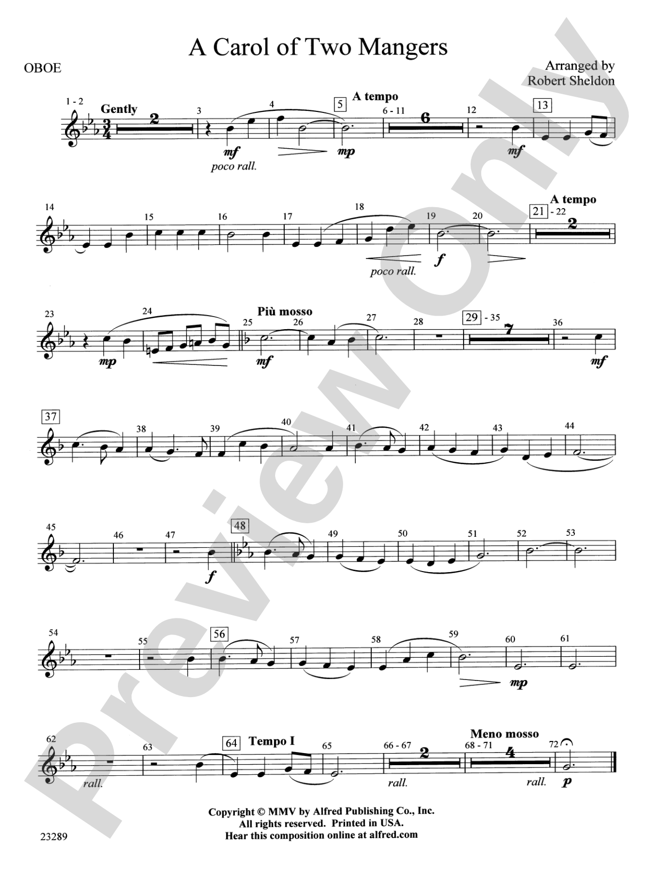 A Carol of Two Mangers: Oboe