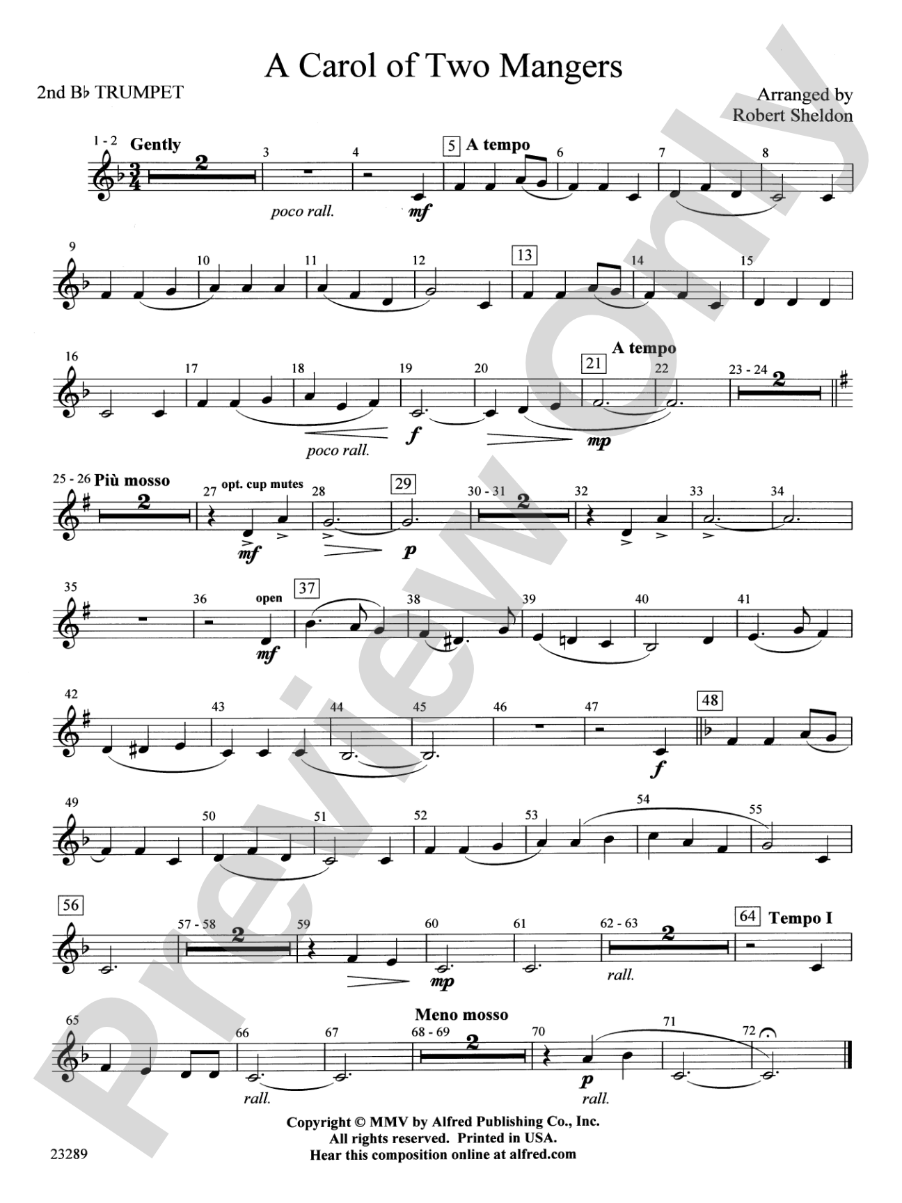 A Carol of Two Mangers: 2nd B-flat Trumpet