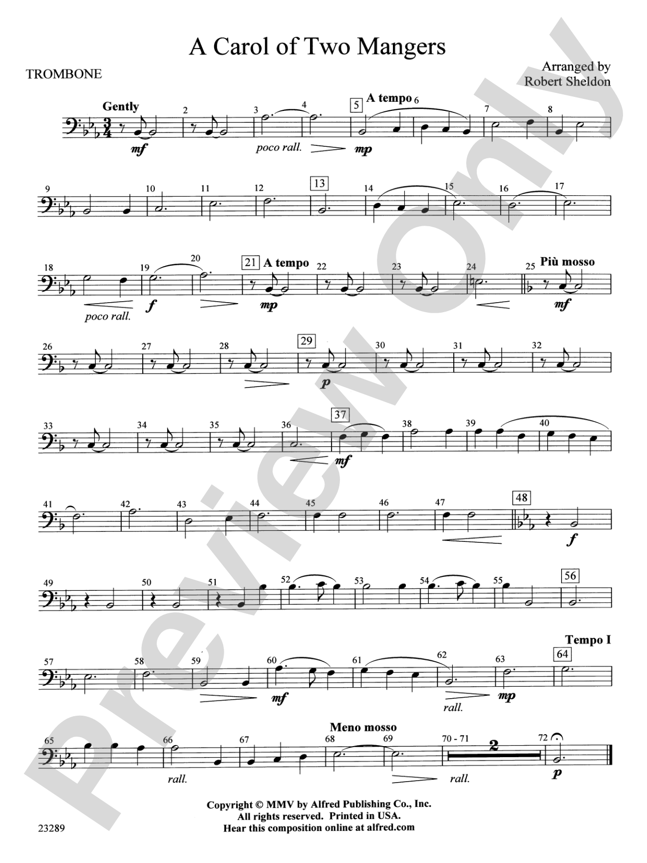 A Carol of Two Mangers: 1st Trombone