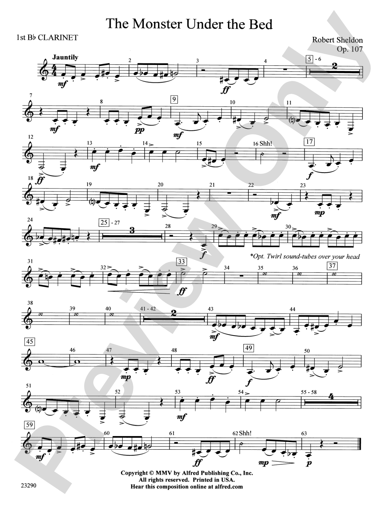 The Monster Under the Bed: 1st B-flat Clarinet
