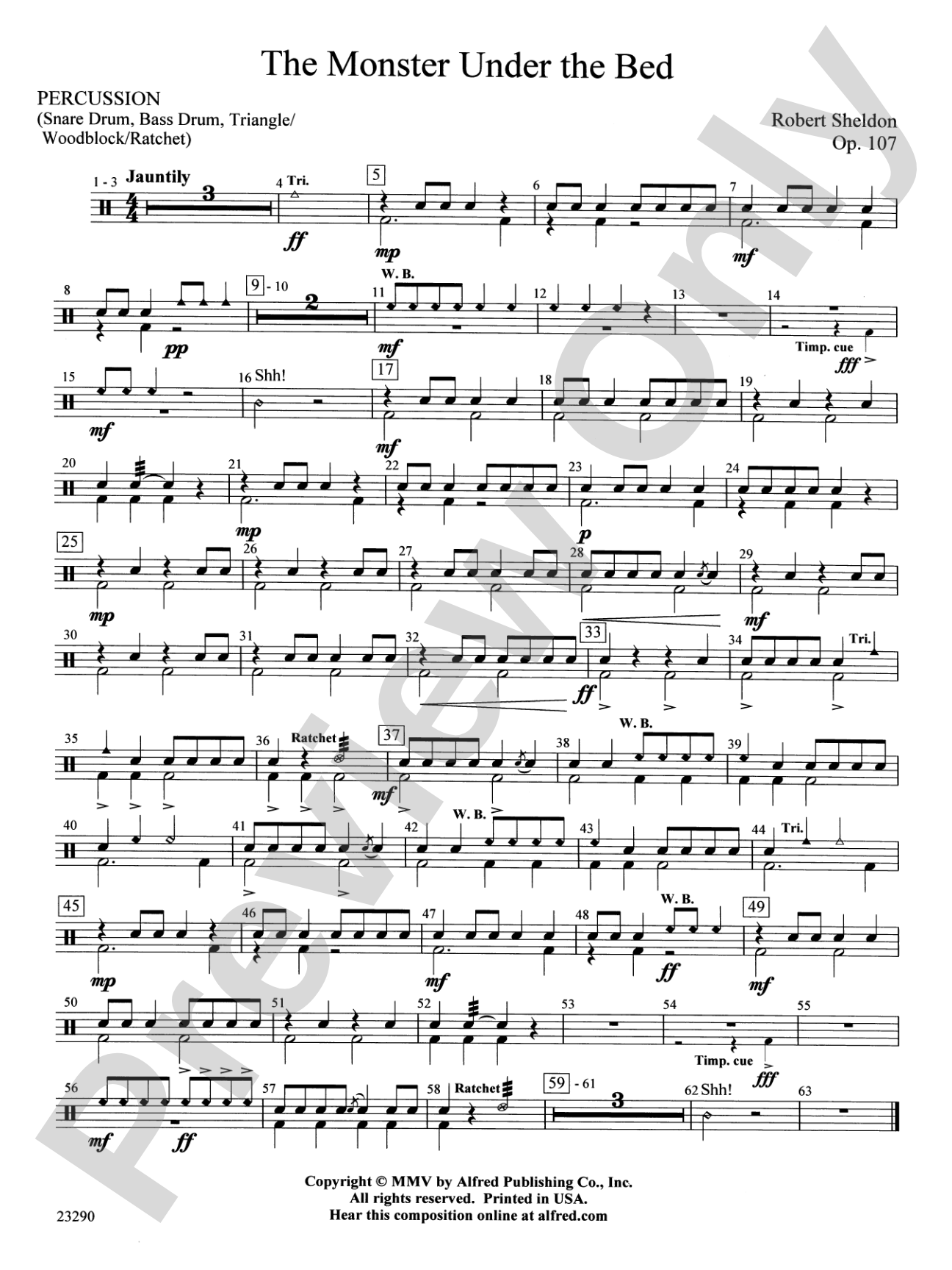 The Monster Under the Bed: 1st Percussion