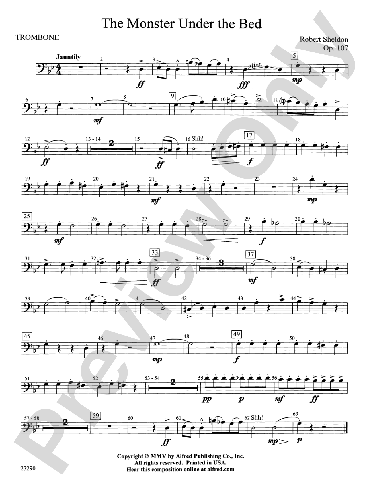 The Monster Under the Bed: 1st Trombone