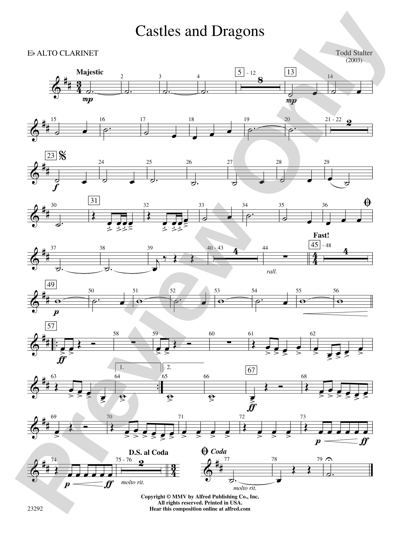 Castles and Dragons: E-flat Alto Clarinet