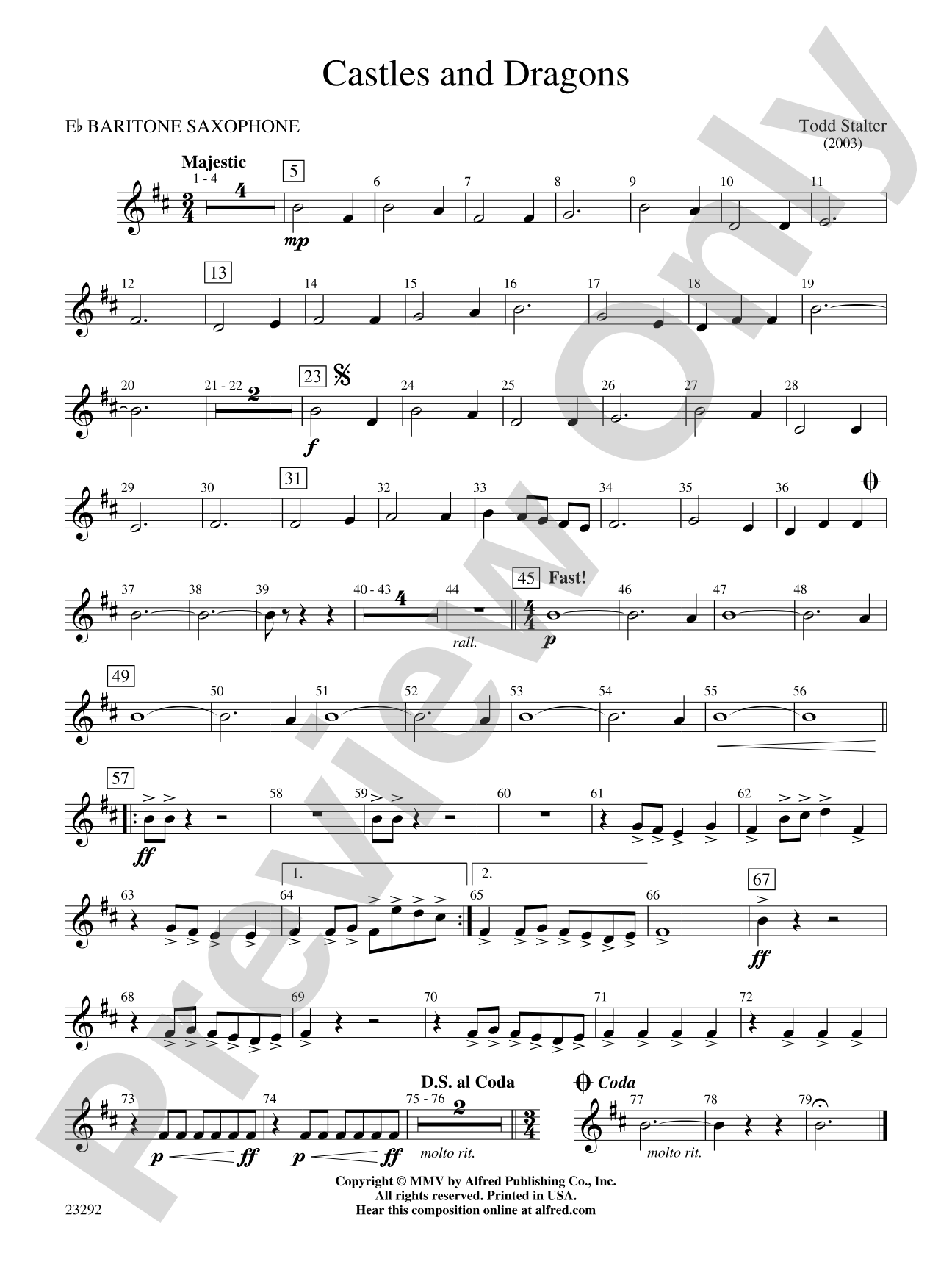 Castles and Dragons: E-flat Baritone Saxophone