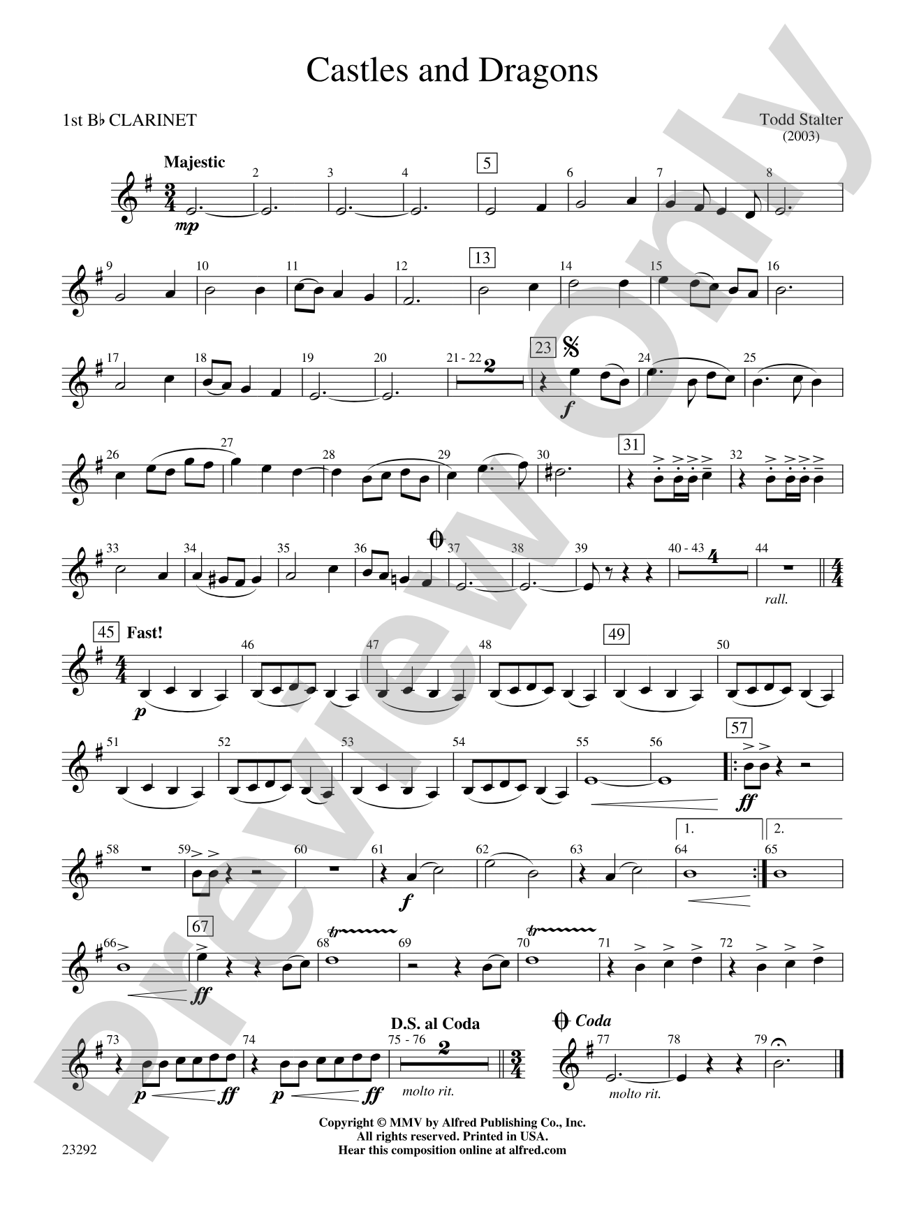 Castles and Dragons: 1st B-flat Clarinet