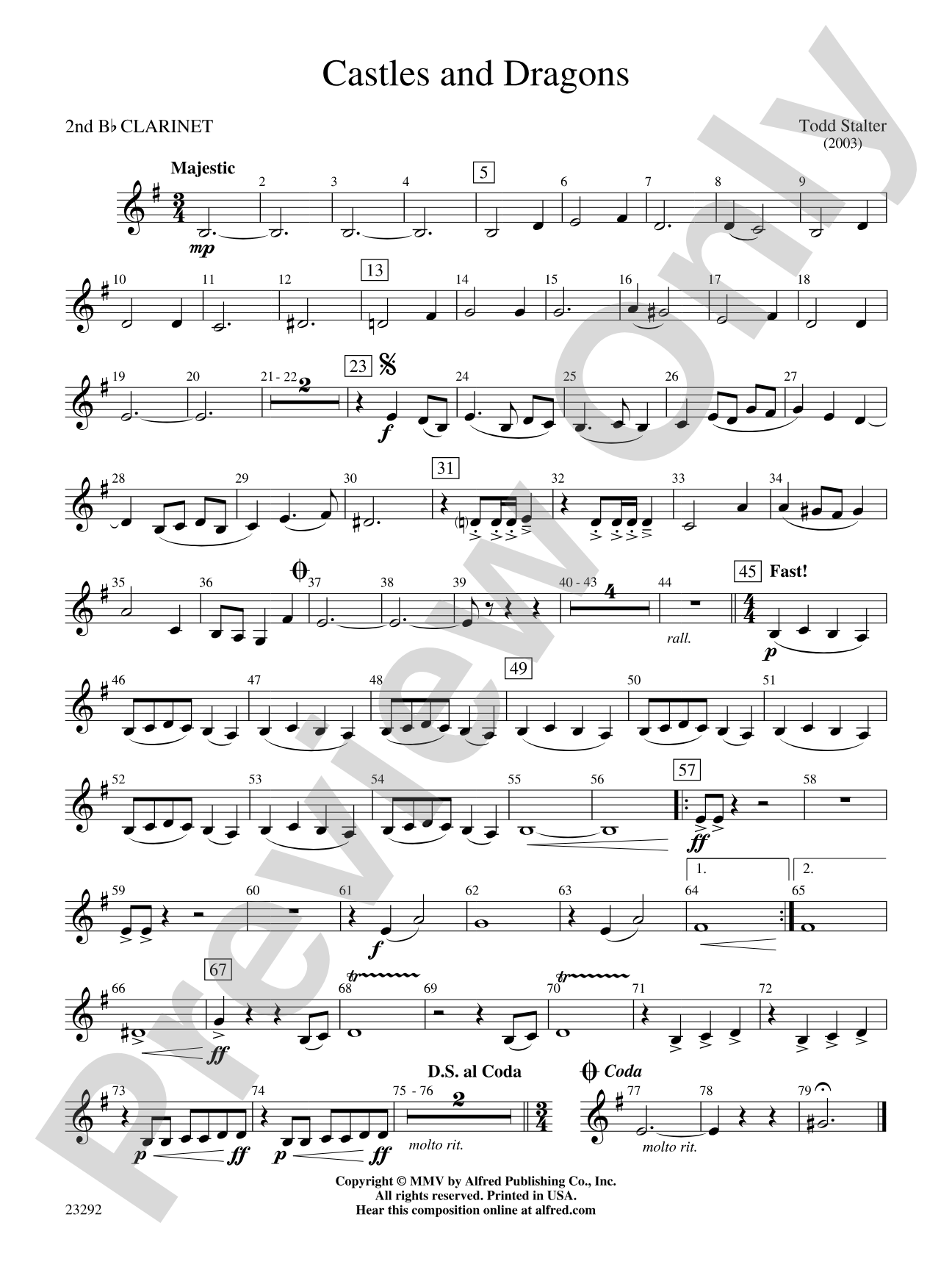 Castles and Dragons: 2nd B-flat Clarinet