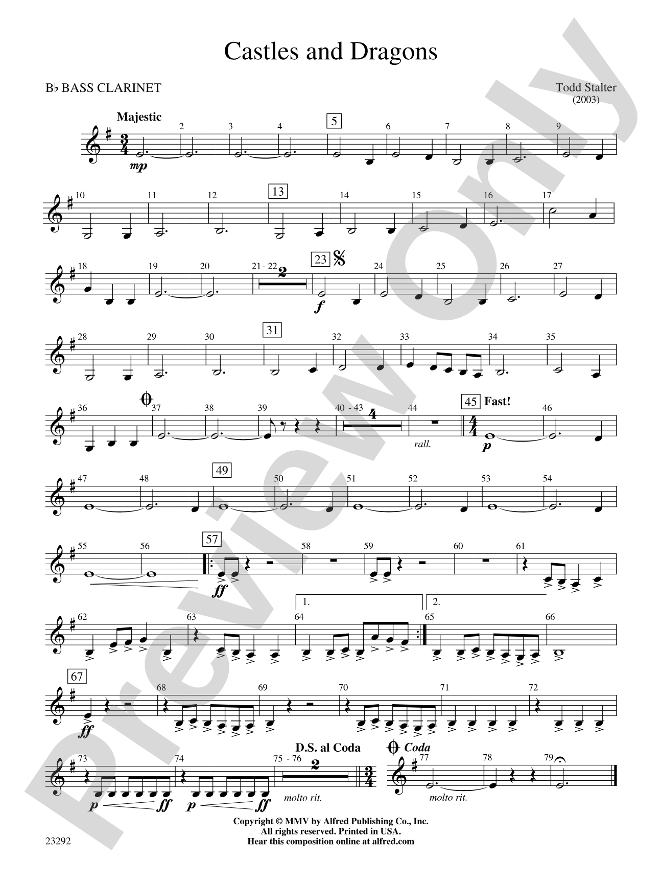 Castles and Dragons: B-flat Bass Clarinet