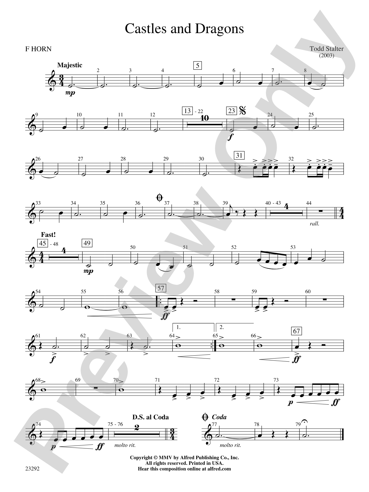 Castles and Dragons: 1st F Horn