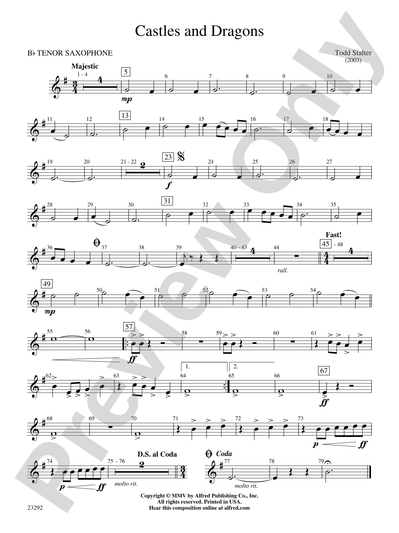Castles and Dragons: B-flat Tenor Saxophone
