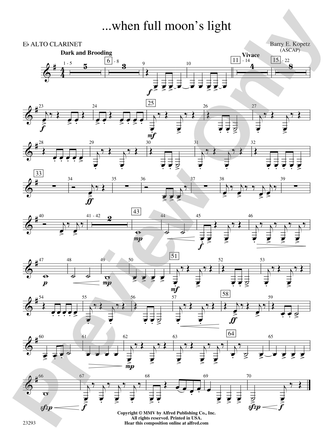 ... when full moon's light: E-flat Alto Clarinet