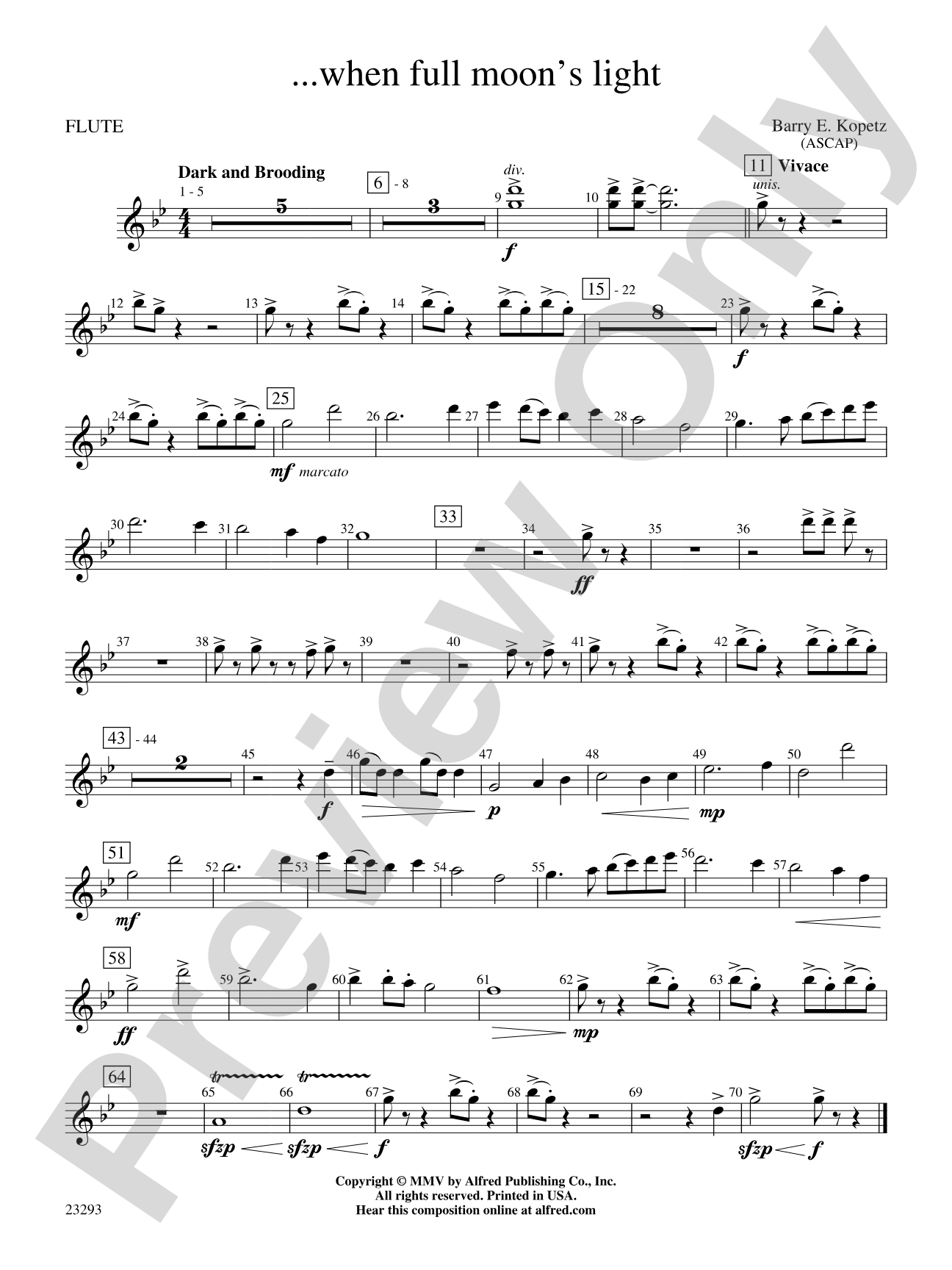 ... when full moon's light: Flute