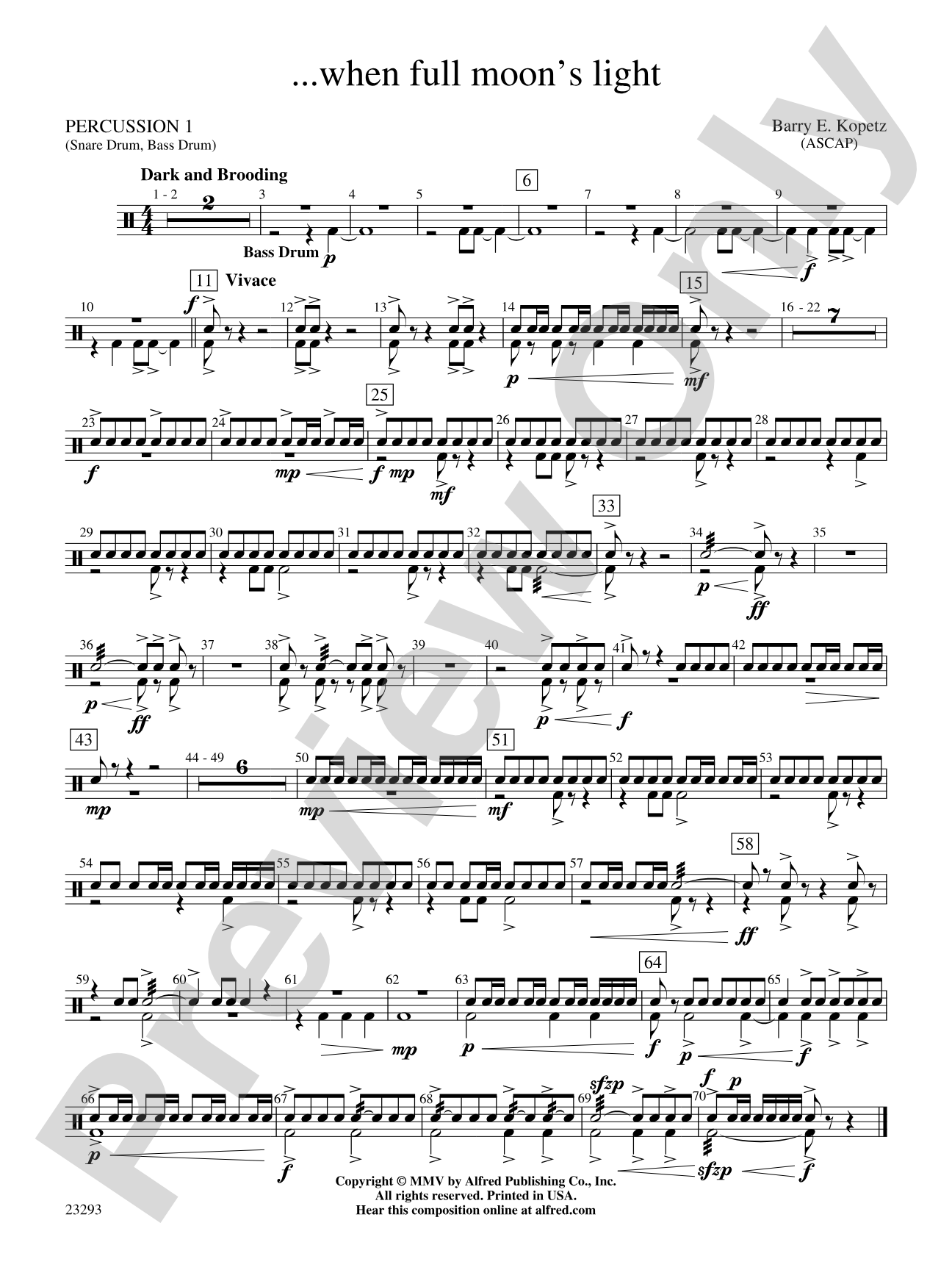 ... when full moon's light: 1st Percussion