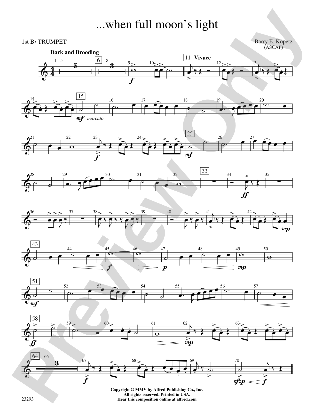 ... when full moon's light: 1st B-flat Trumpet