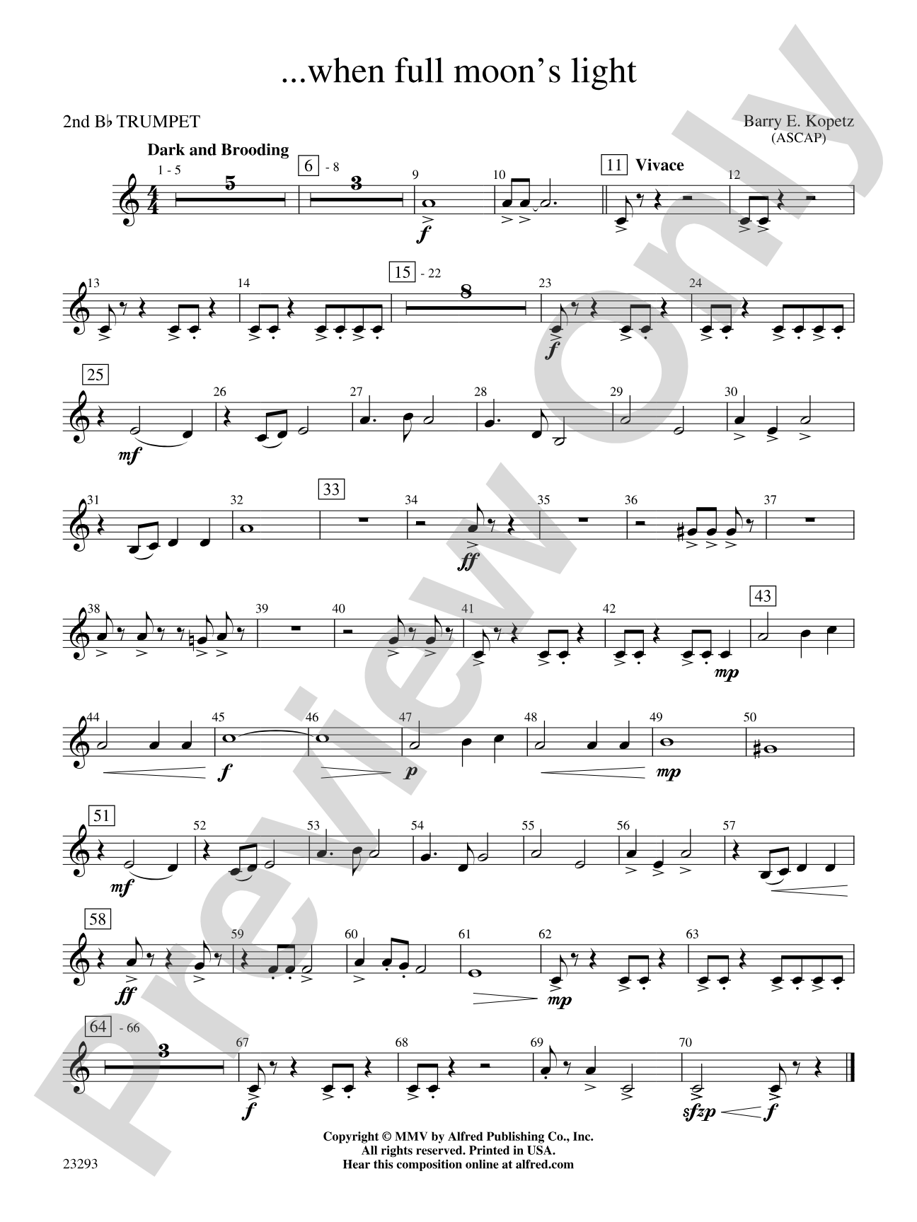 ... when full moon's light: 2nd B-flat Trumpet
