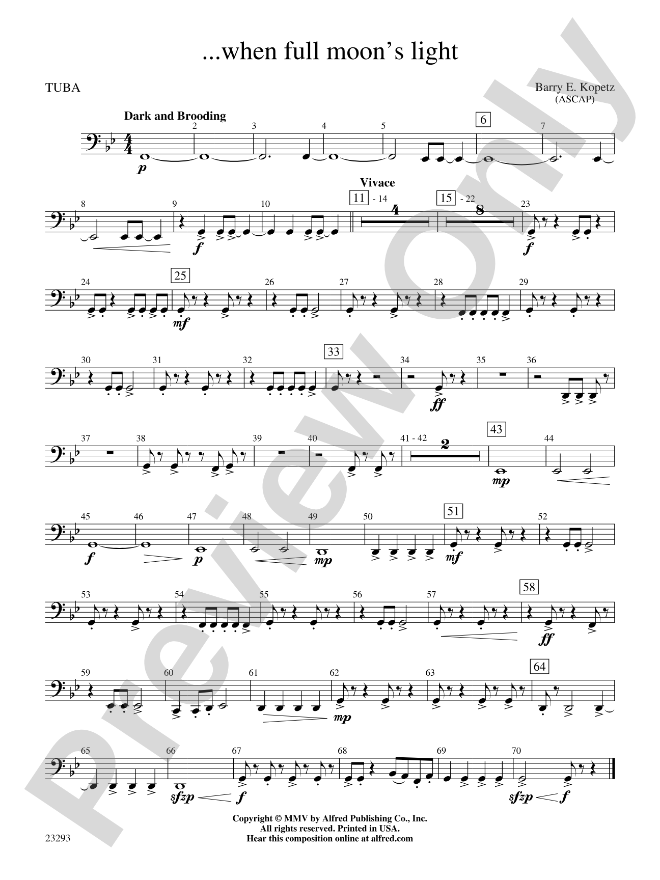 ... when full moon's light: Tuba