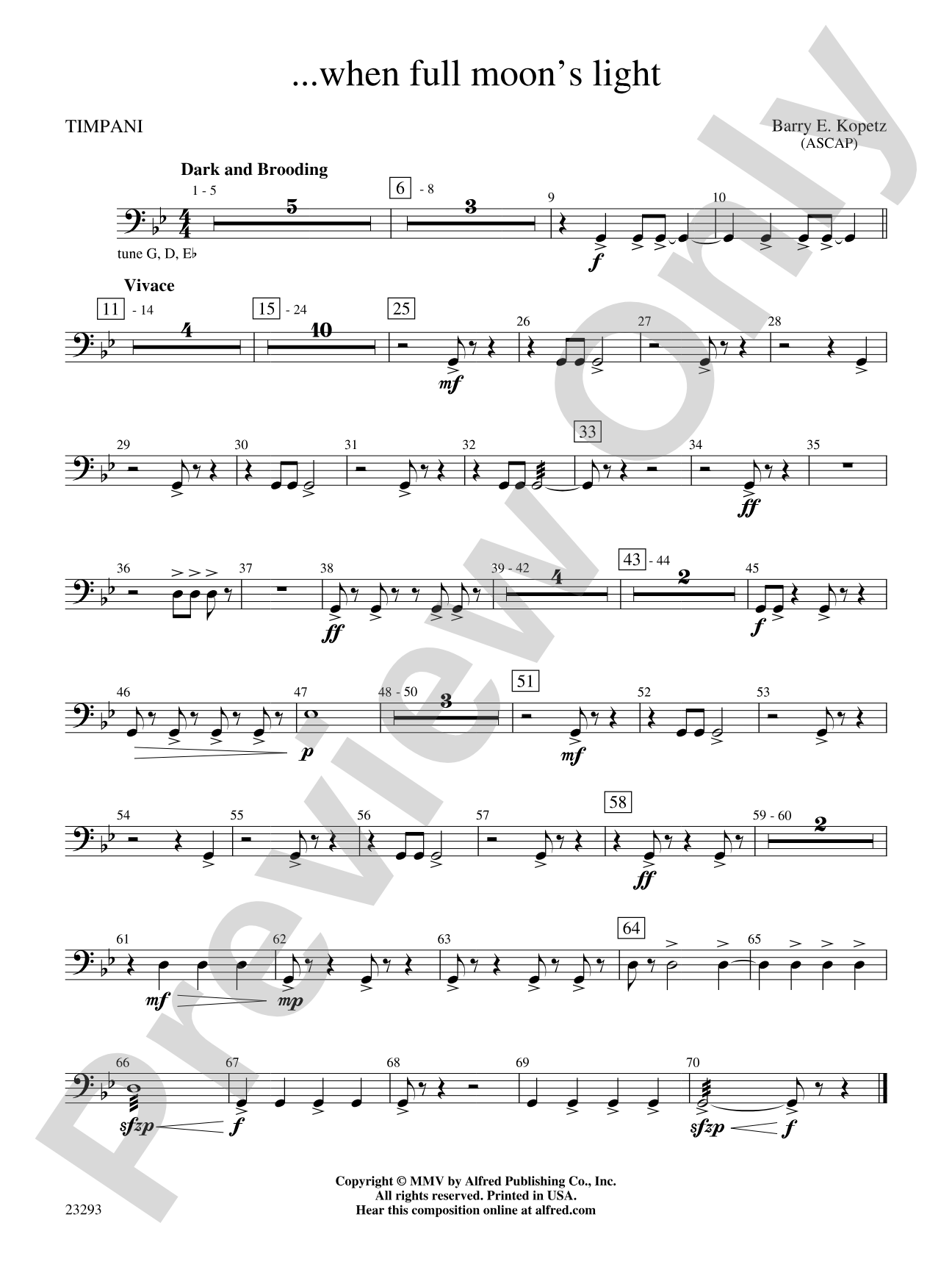 ... when full moon's light: Timpani