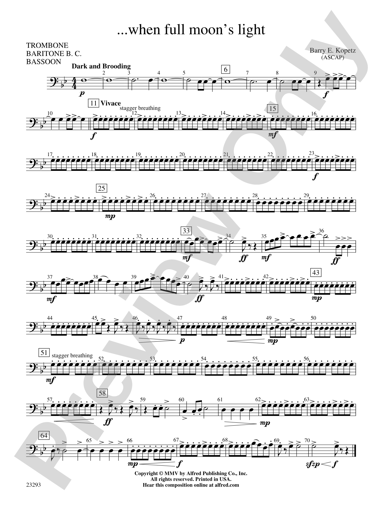 ... when full moon's light: 1st Trombone