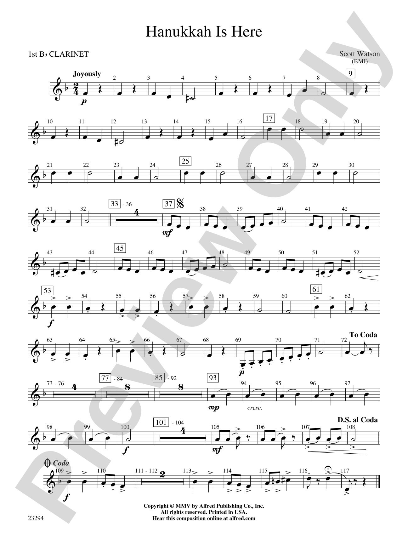 Hanukkah Is Here: 1st B-flat Clarinet