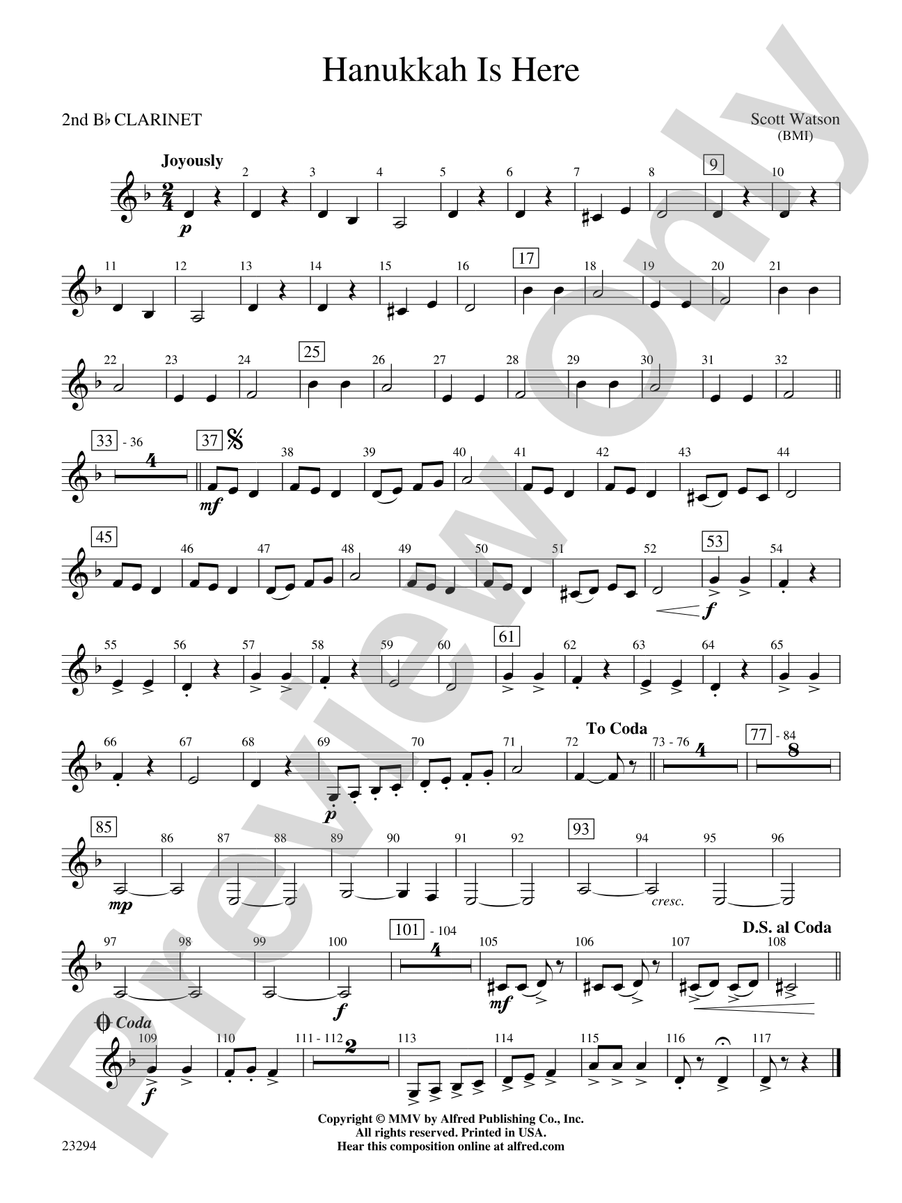 Hanukkah Is Here: 2nd B-flat Clarinet