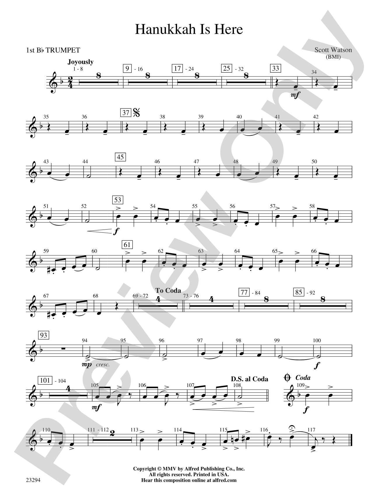 Hanukkah Is Here: 1st B-flat Trumpet