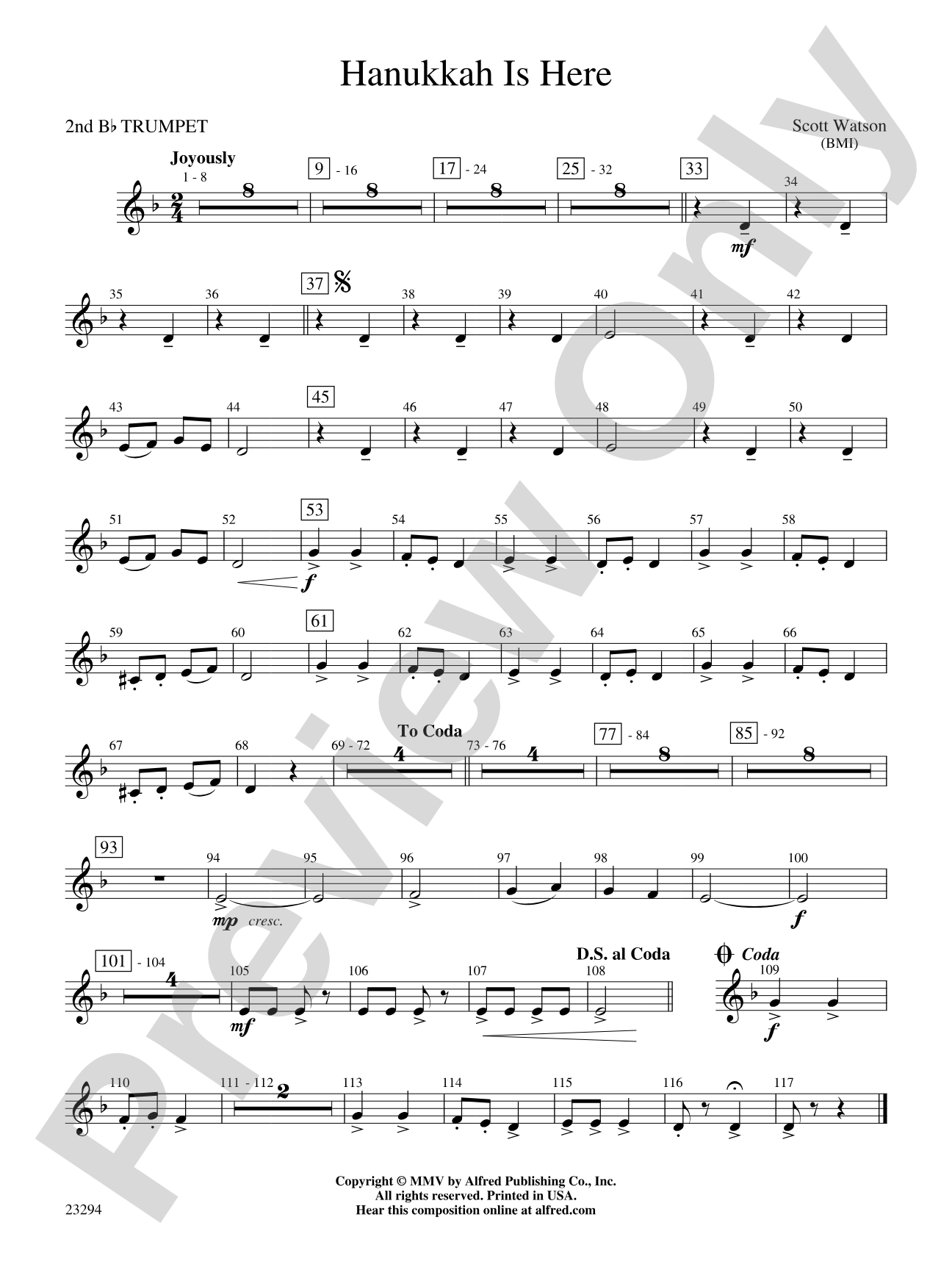 Hanukkah Is Here: 2nd B-flat Trumpet