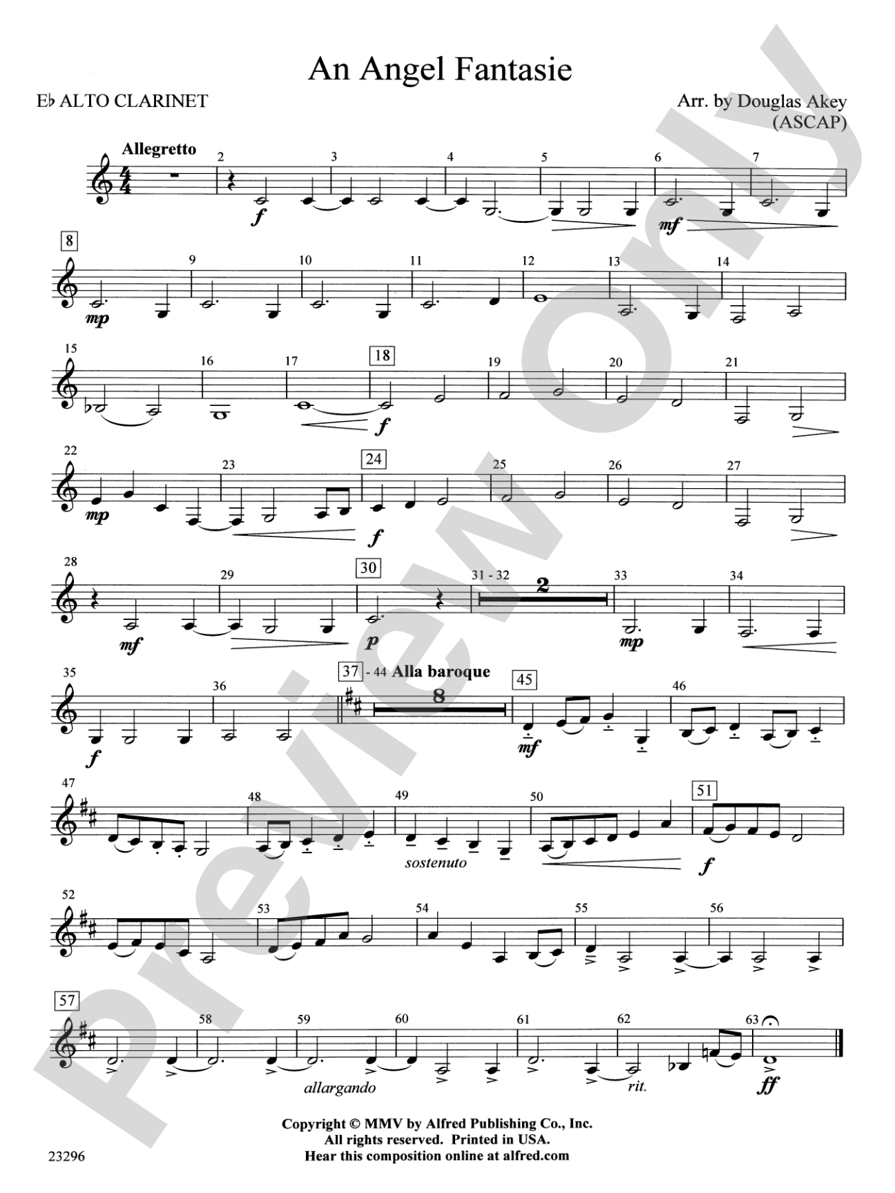 An Angel Fantasie: E-flat Alto Clarinet