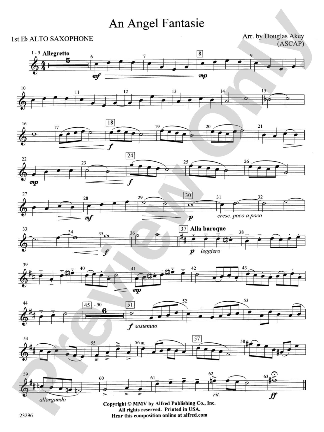 An Angel Fantasie: E-flat Alto Saxophone