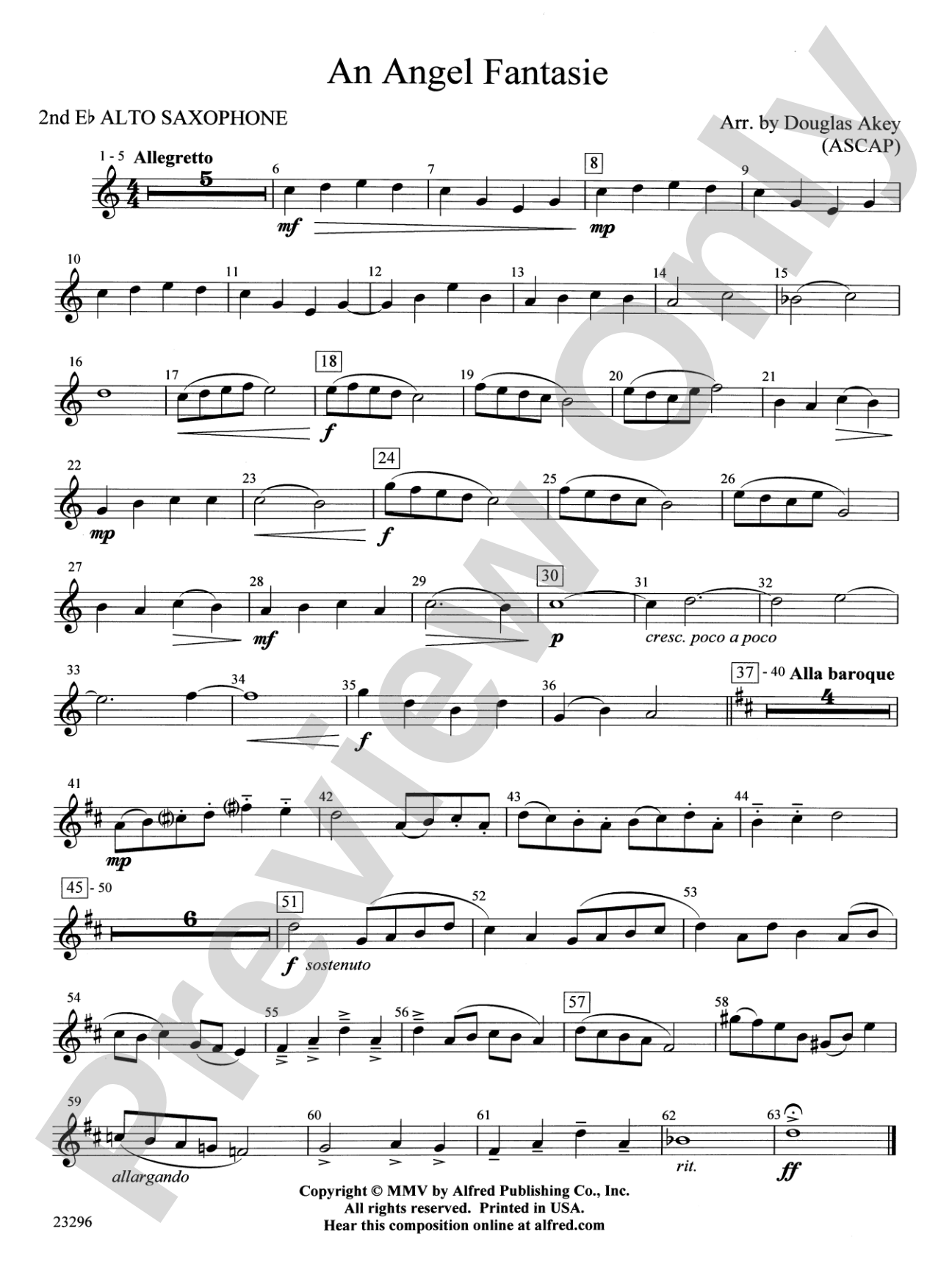 An Angel Fantasie: 2nd E-flat Alto Saxophone
