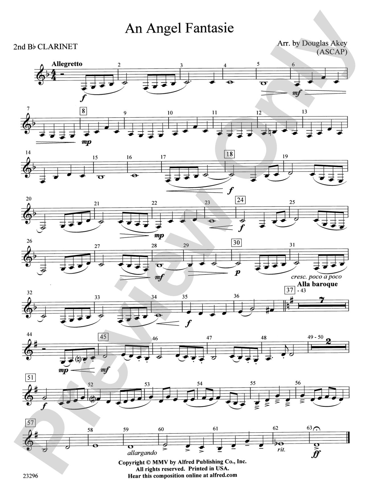 An Angel Fantasie: 2nd B-flat Clarinet