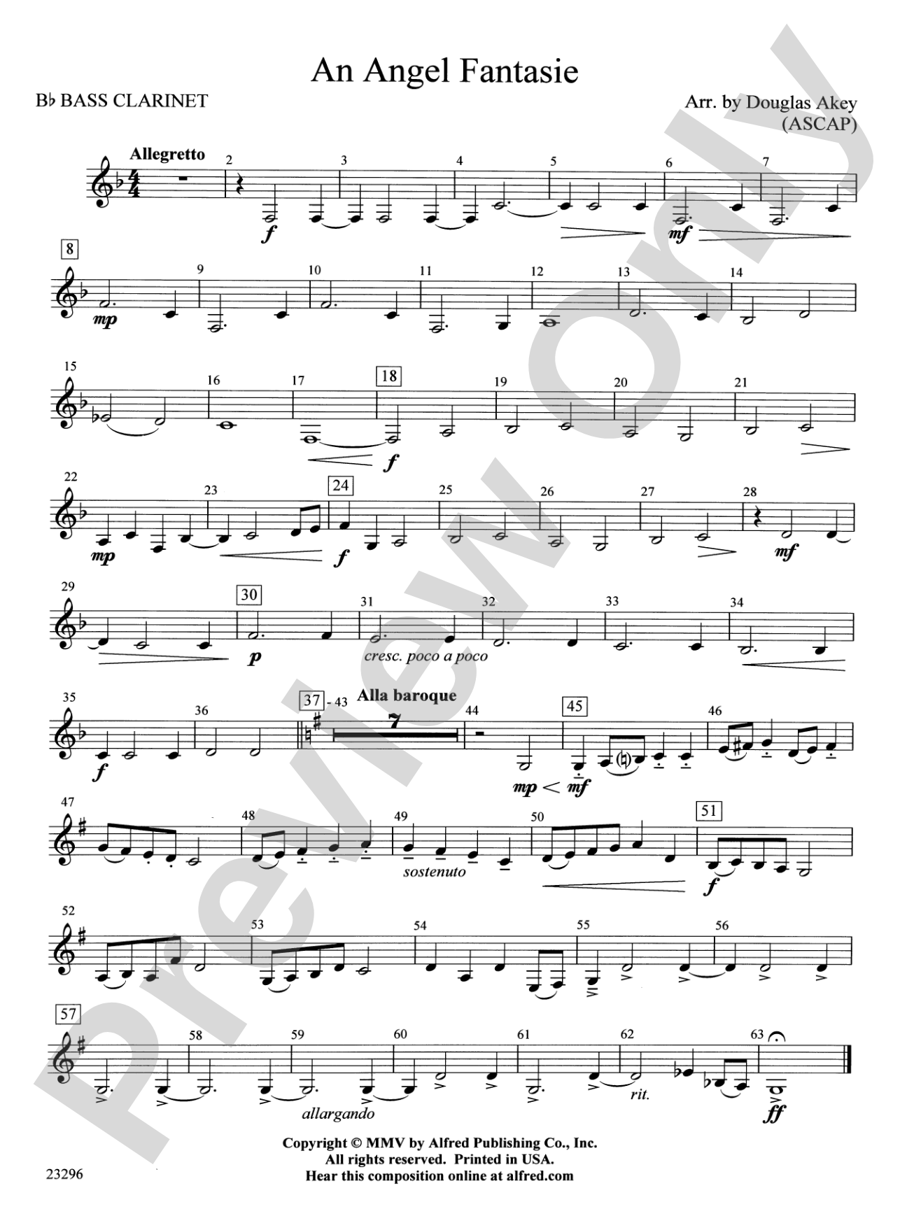 An Angel Fantasie: B-flat Bass Clarinet