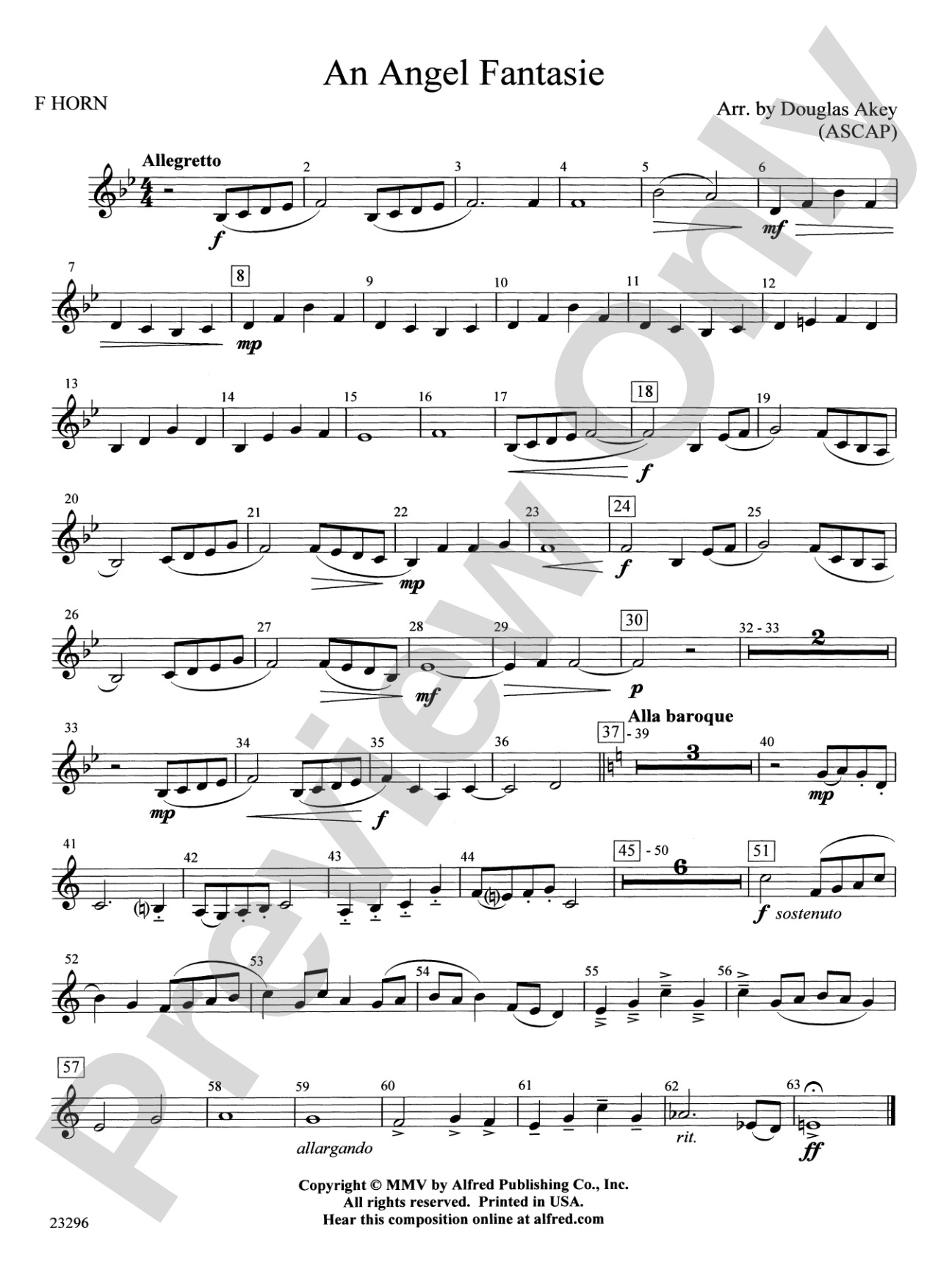 An Angel Fantasie: 1st F Horn