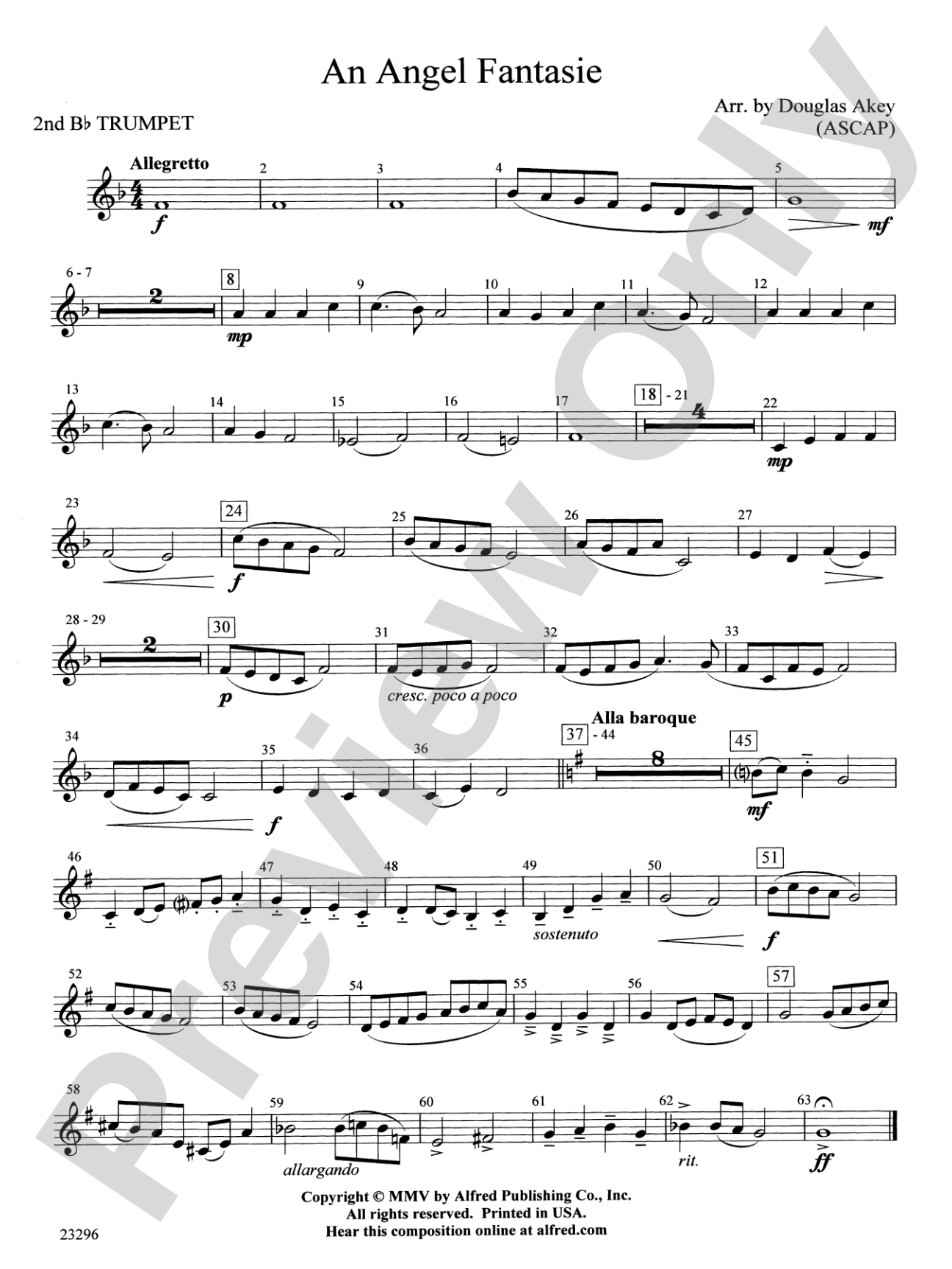 An Angel Fantasie: 2nd B-flat Trumpet