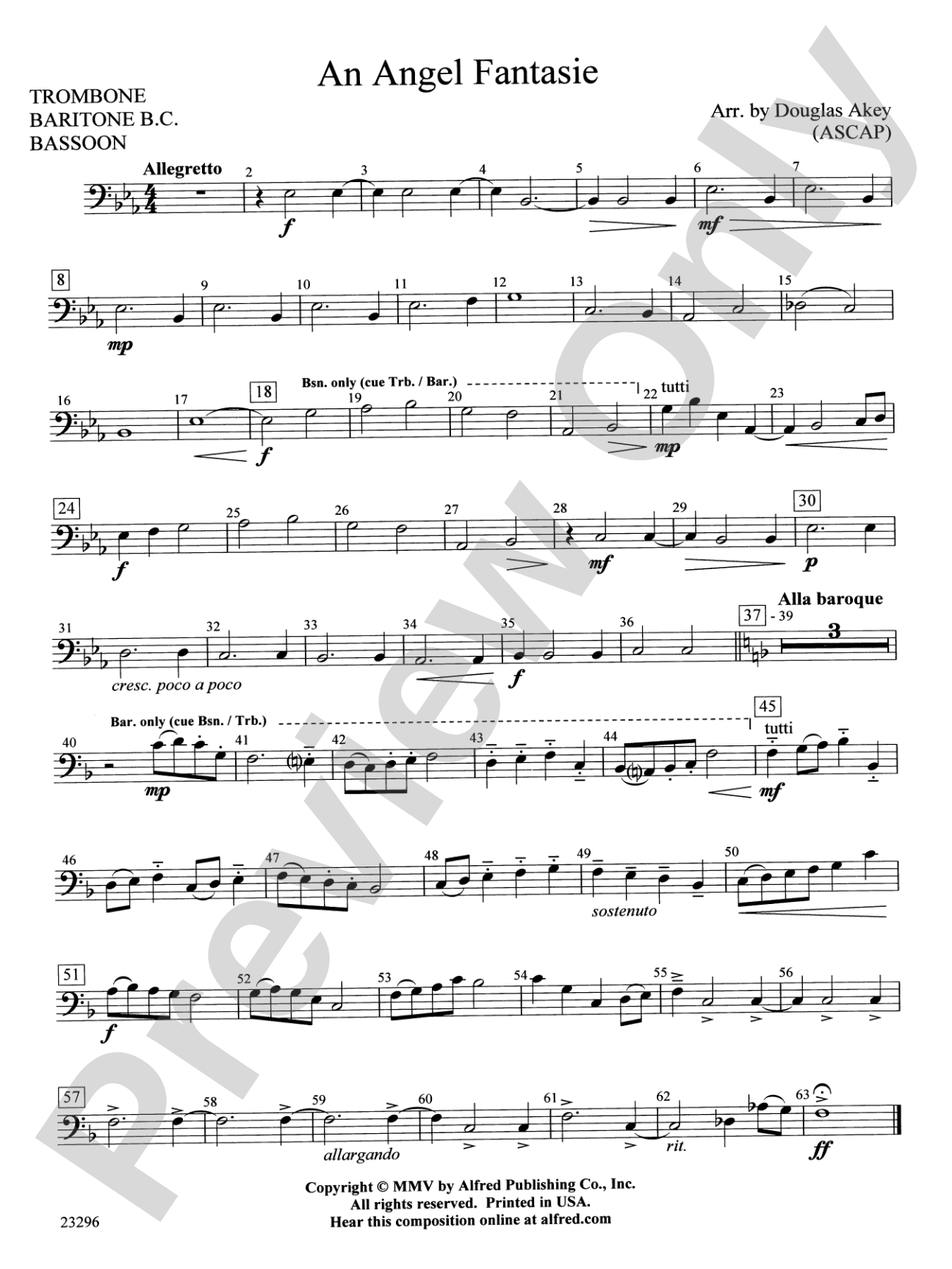 An Angel Fantasie: 1st Trombone