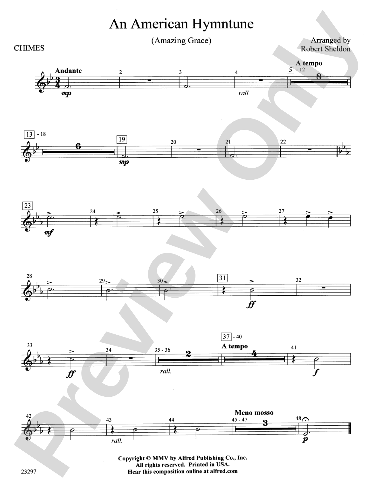 An American Hymntune (Amazing Grace): Chimes
