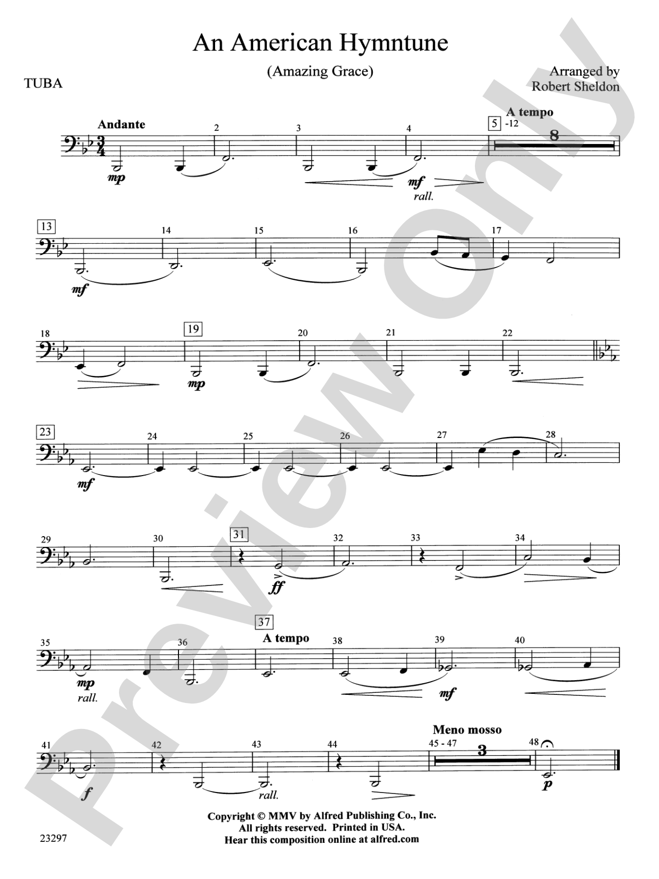 An American Hymntune (Amazing Grace): Tuba