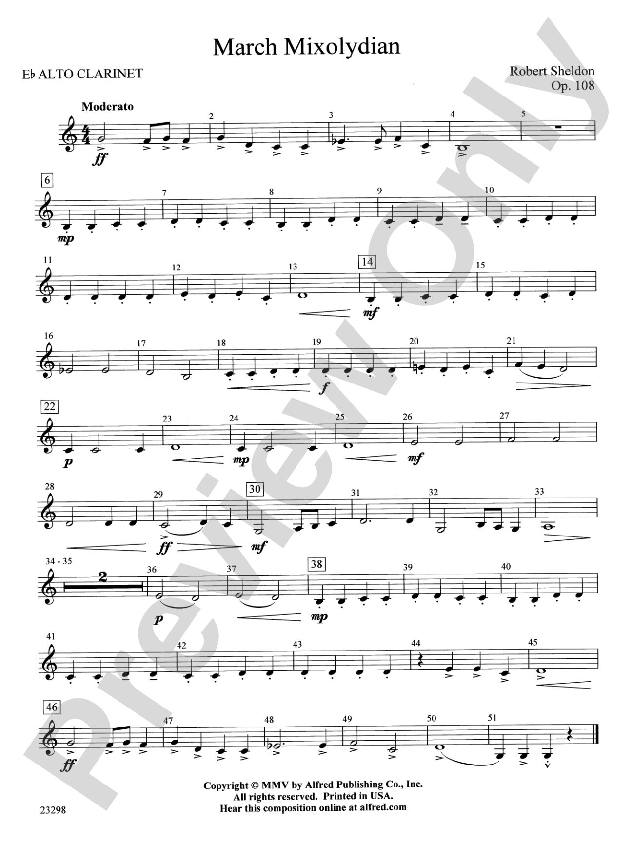 March Mixolydian: E-flat Alto Clarinet