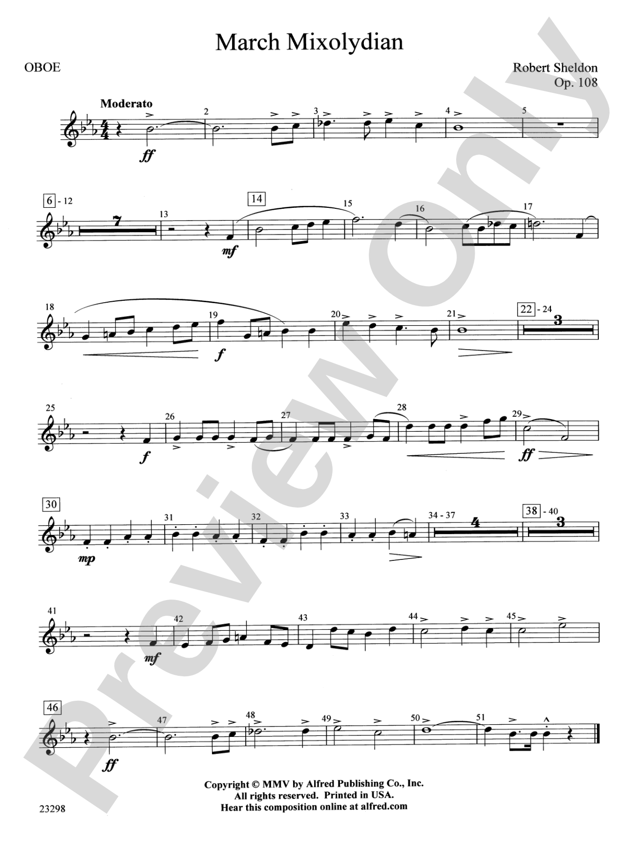 March Mixolydian: Oboe