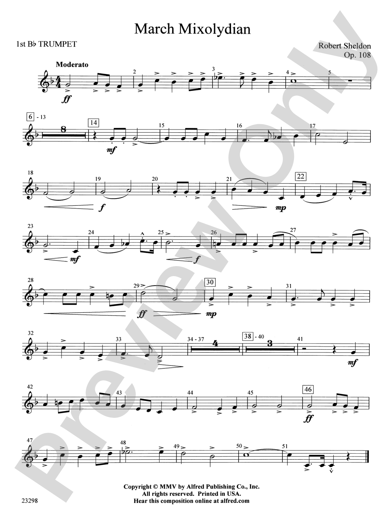 March Mixolydian: 1st B-flat Trumpet